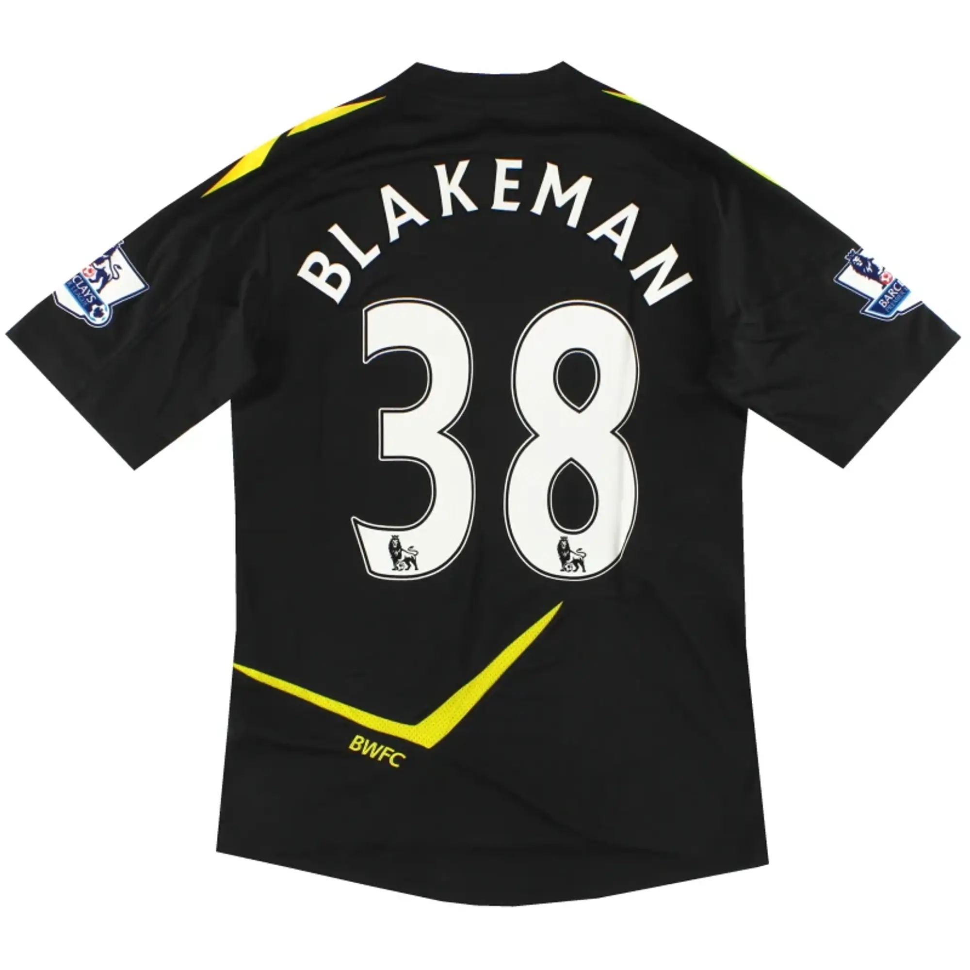 2011-12 Bolton Reebok Player Issue Away Shirt Blakeman #38 *As New* M - Bolton Wanderers / As New / Medium