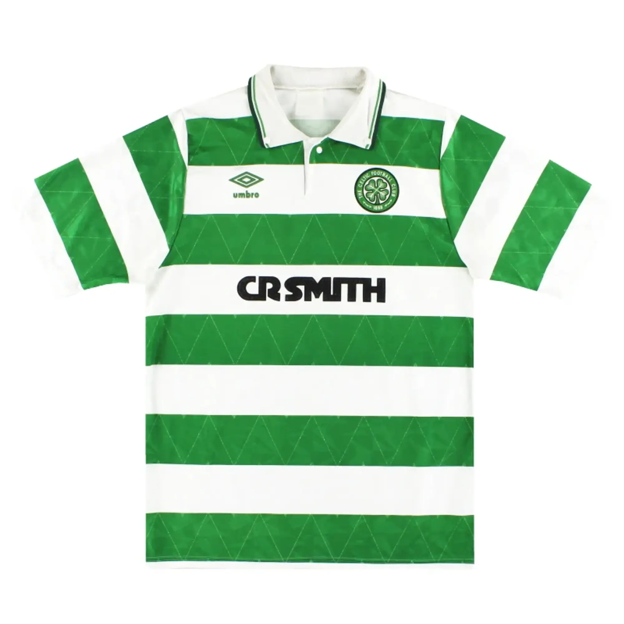 1989-91 Celtic Umbro Home Shirt L - Celtic / Very Good / Large