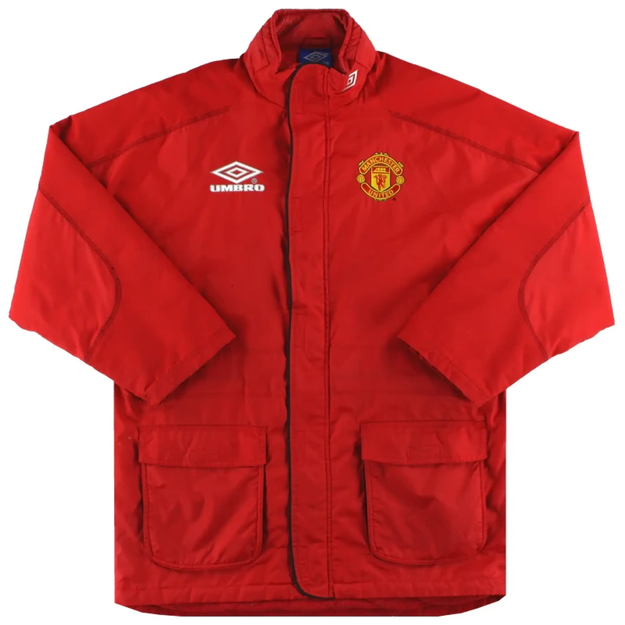 1998-00 Manchester United Umbro Padded Bench Coat L - Manchester United / Excellent / Large