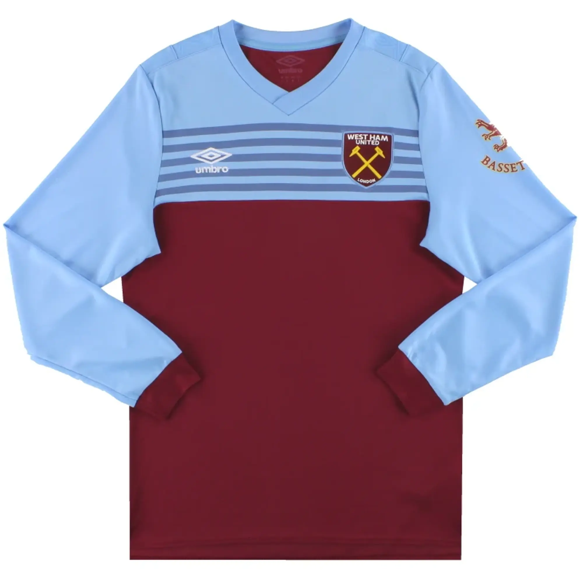 2019-20 West Ham Umbro Home Shirt L/S S - West Ham / Excellent / Small