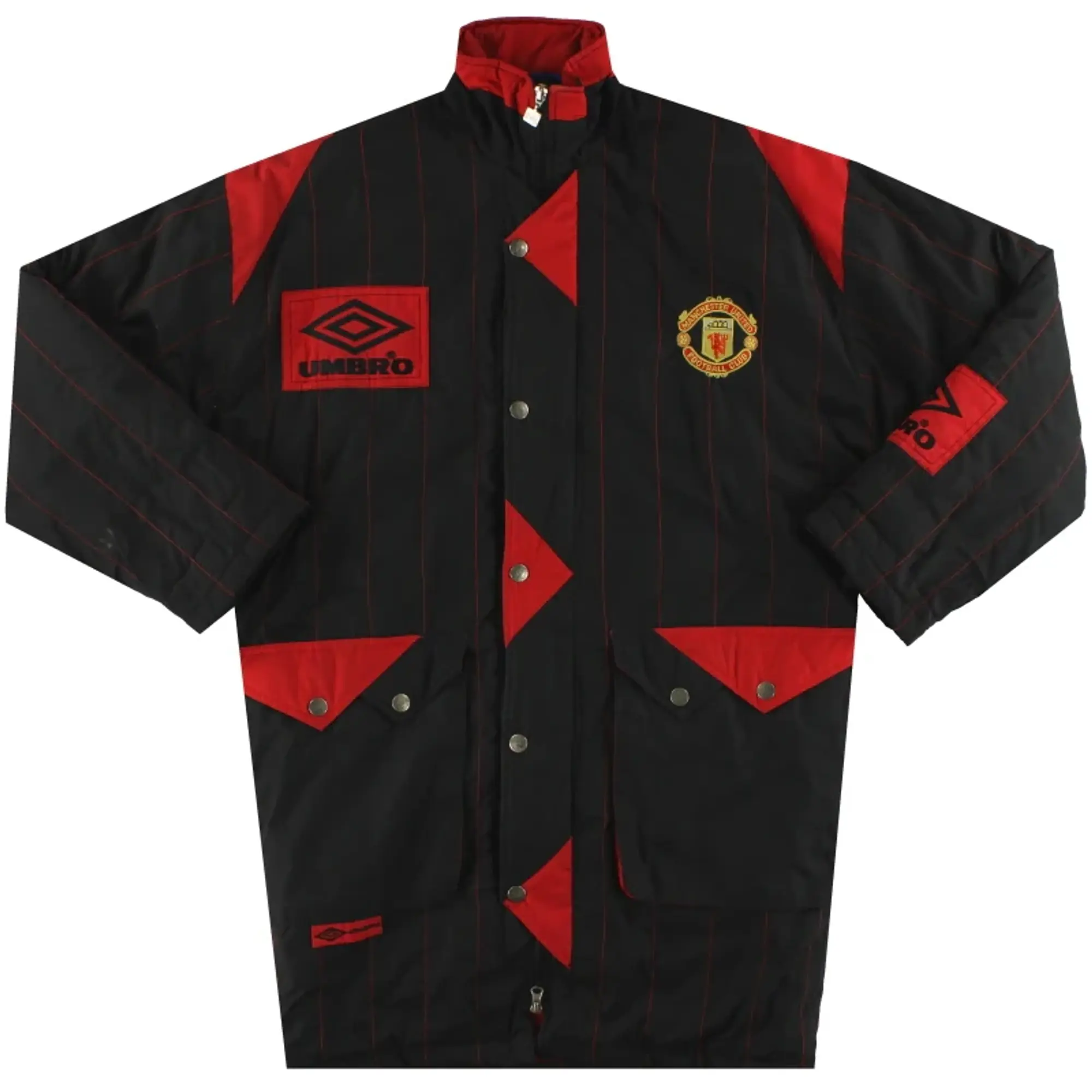 1992-93 Manchester United Umbro Padded Bench Coat S - Manchester United / Very Good / Small
