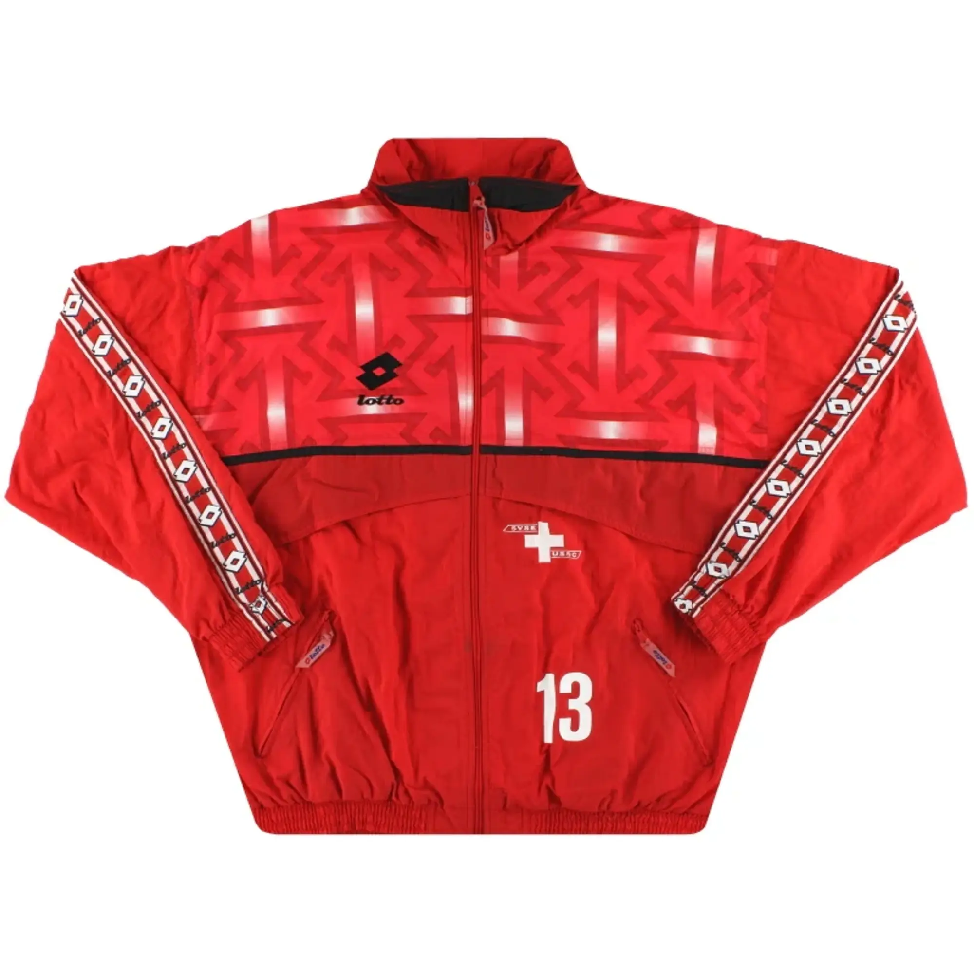 1992-93 Switzerland Lotto Player Issue Track Jacket #13 XXL - Switzerland / Excellent / XXL