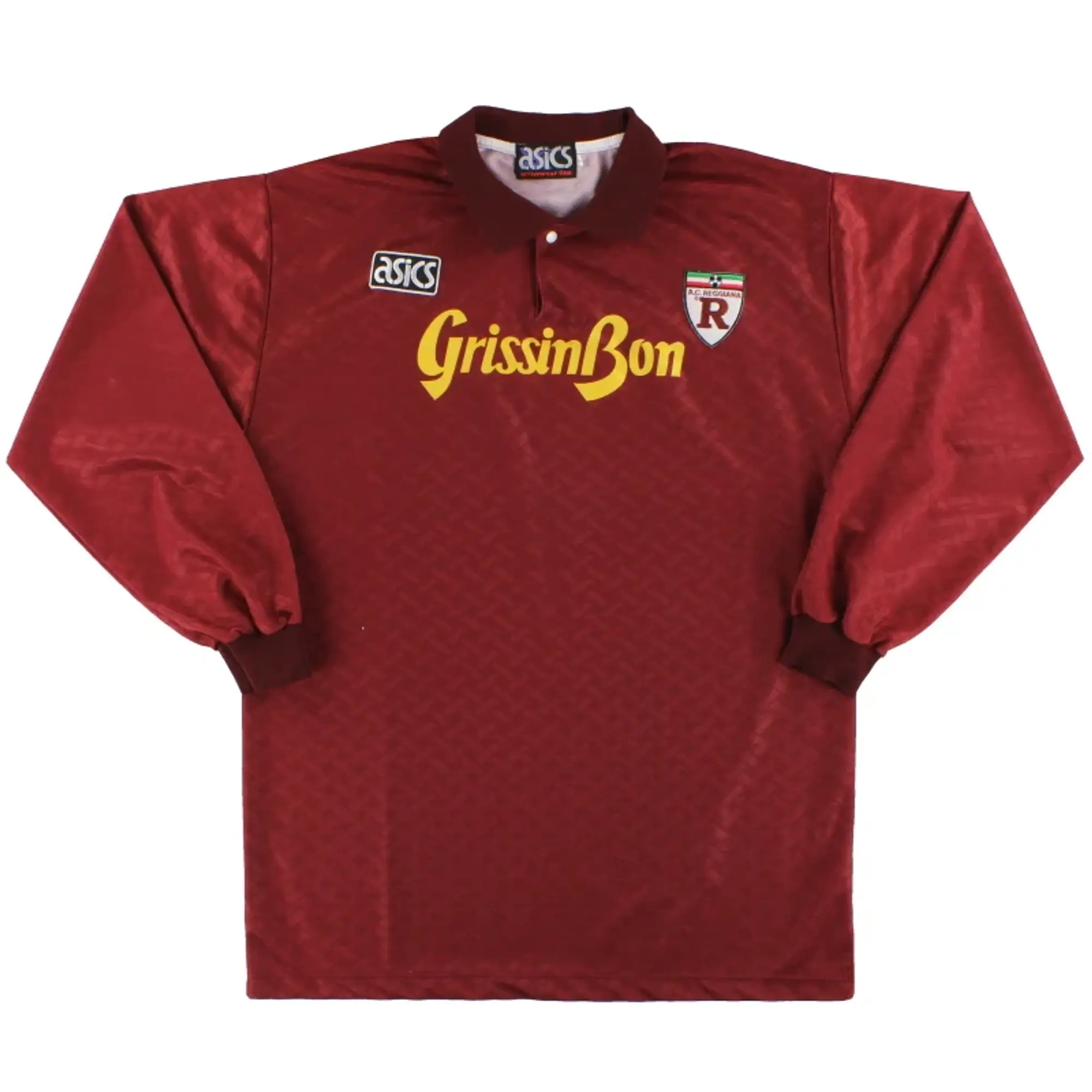 1992-93 Reggiana Asics Home Shirt L/S L - Other Italian Clubs / Excellent / Large