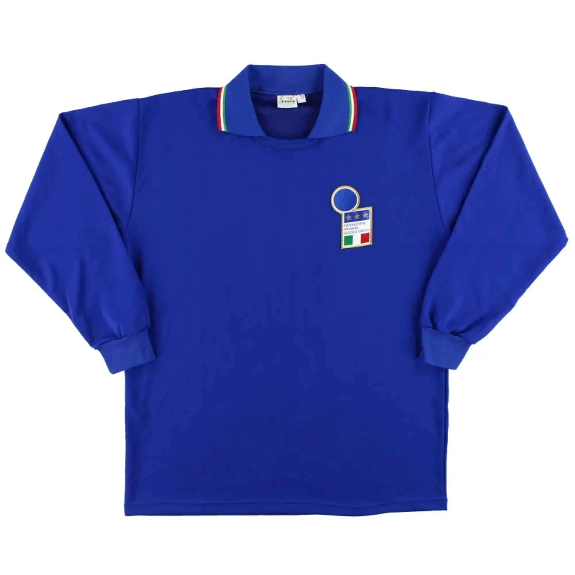 1986-90 Italy Diadora Player Issue Home Shirt #16 L/S L - Italy / Excellent / Large