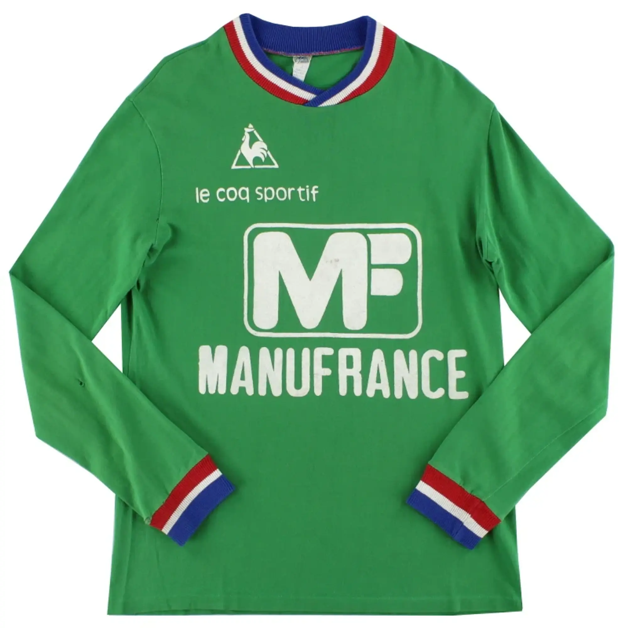 1975-76 Saint Etienne Le Coq Sportif Home Shirt L/S S - Other French Clubs / Very Good / Small