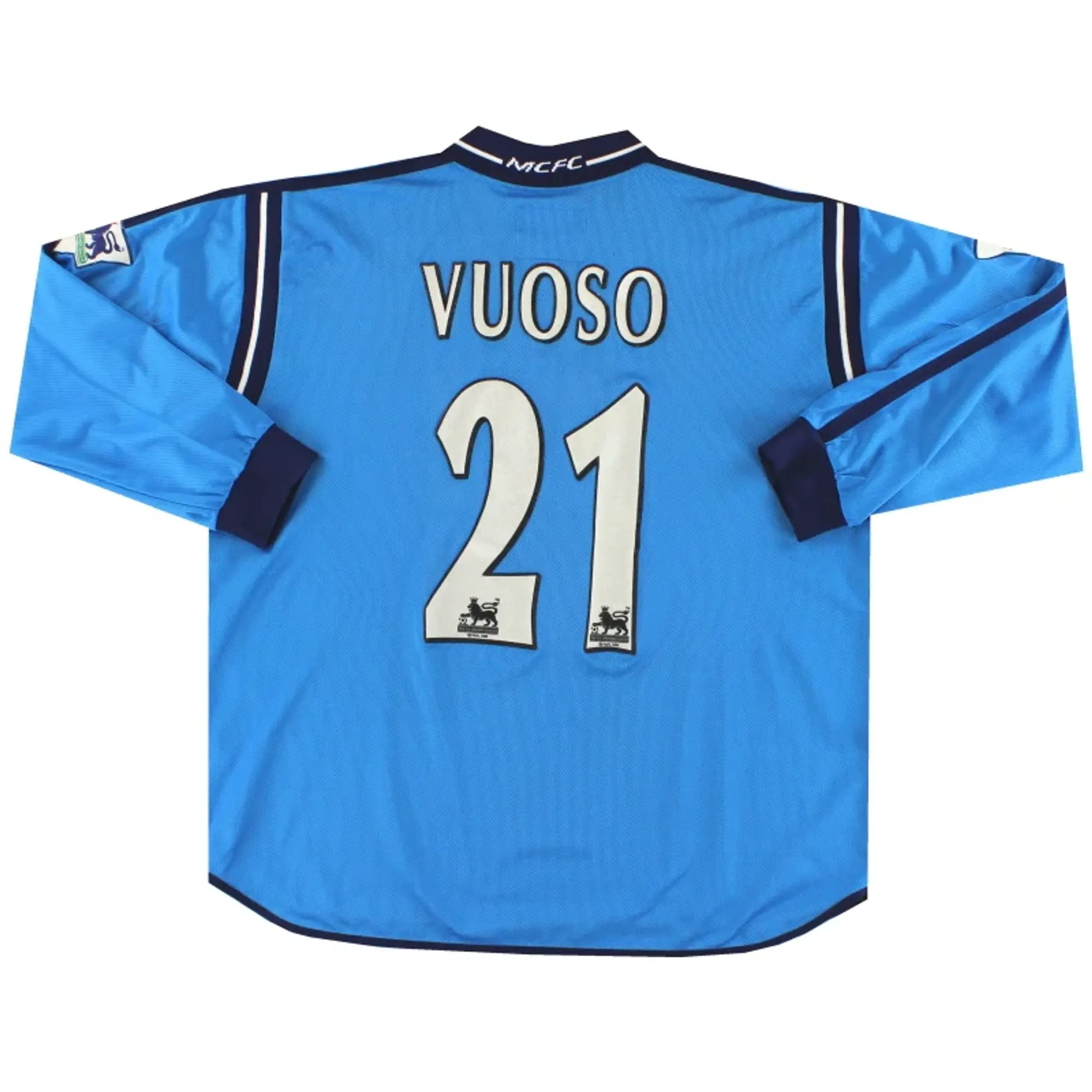2002-03 Manchester City Le Coq Sportif Player Issue Home Shirt Vuoso #21 L/S XL - Manchester City / Excellent / XL