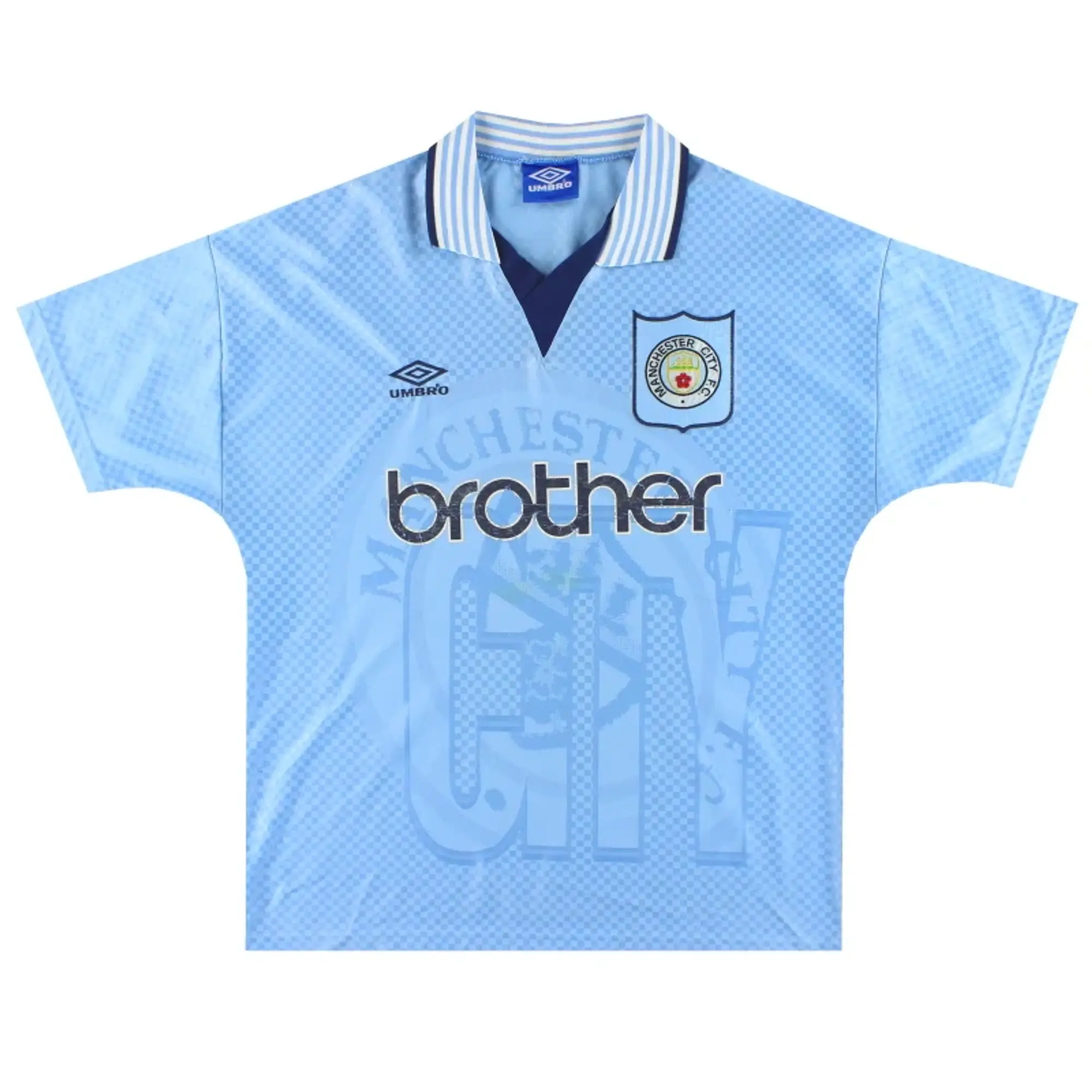 1995-97 Manchester City Umbro Home Shirt L - Manchester City / Excellent / Large