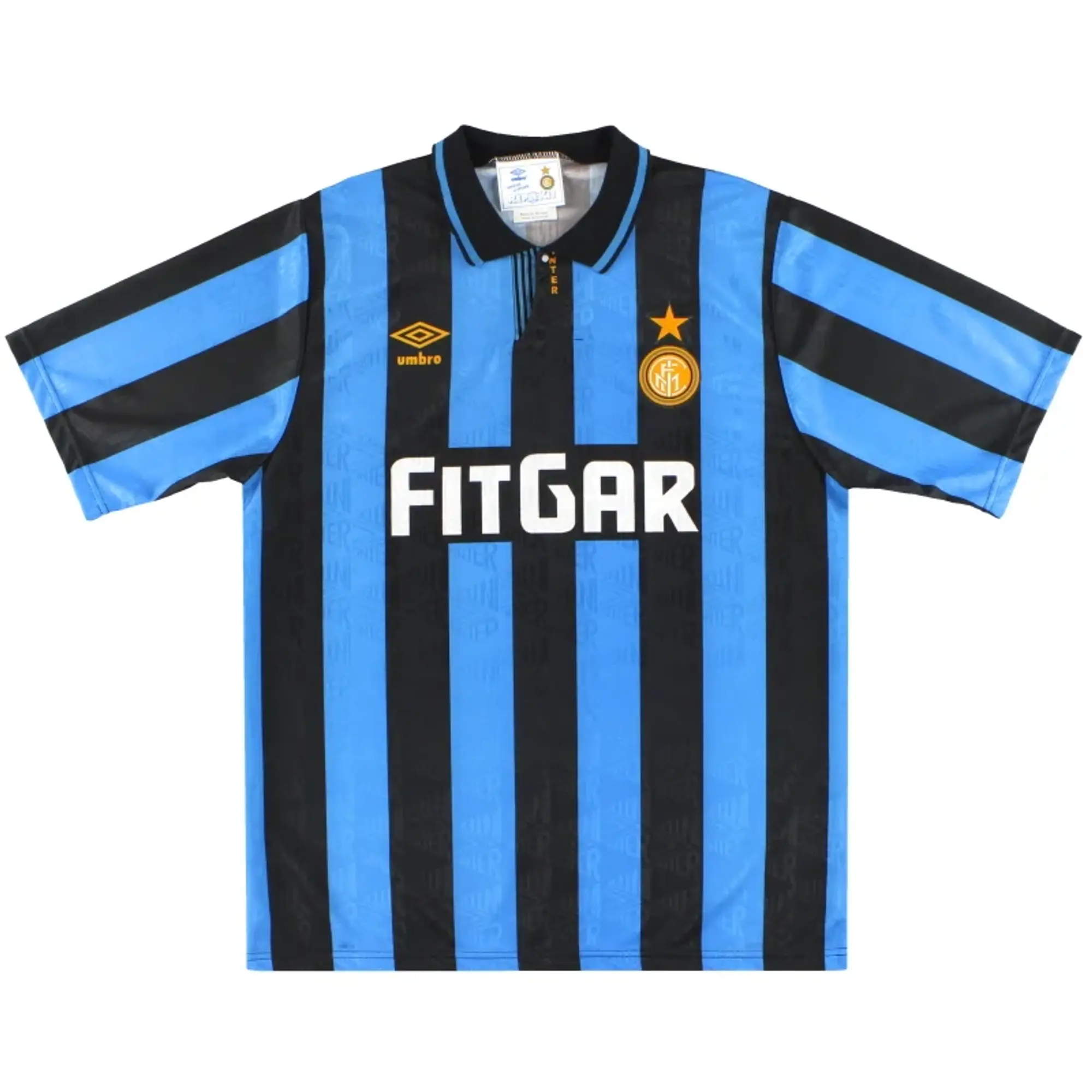 1991-92 Inter Milan Umbro Home Shirt L - Inter Milan / Excellent / Large