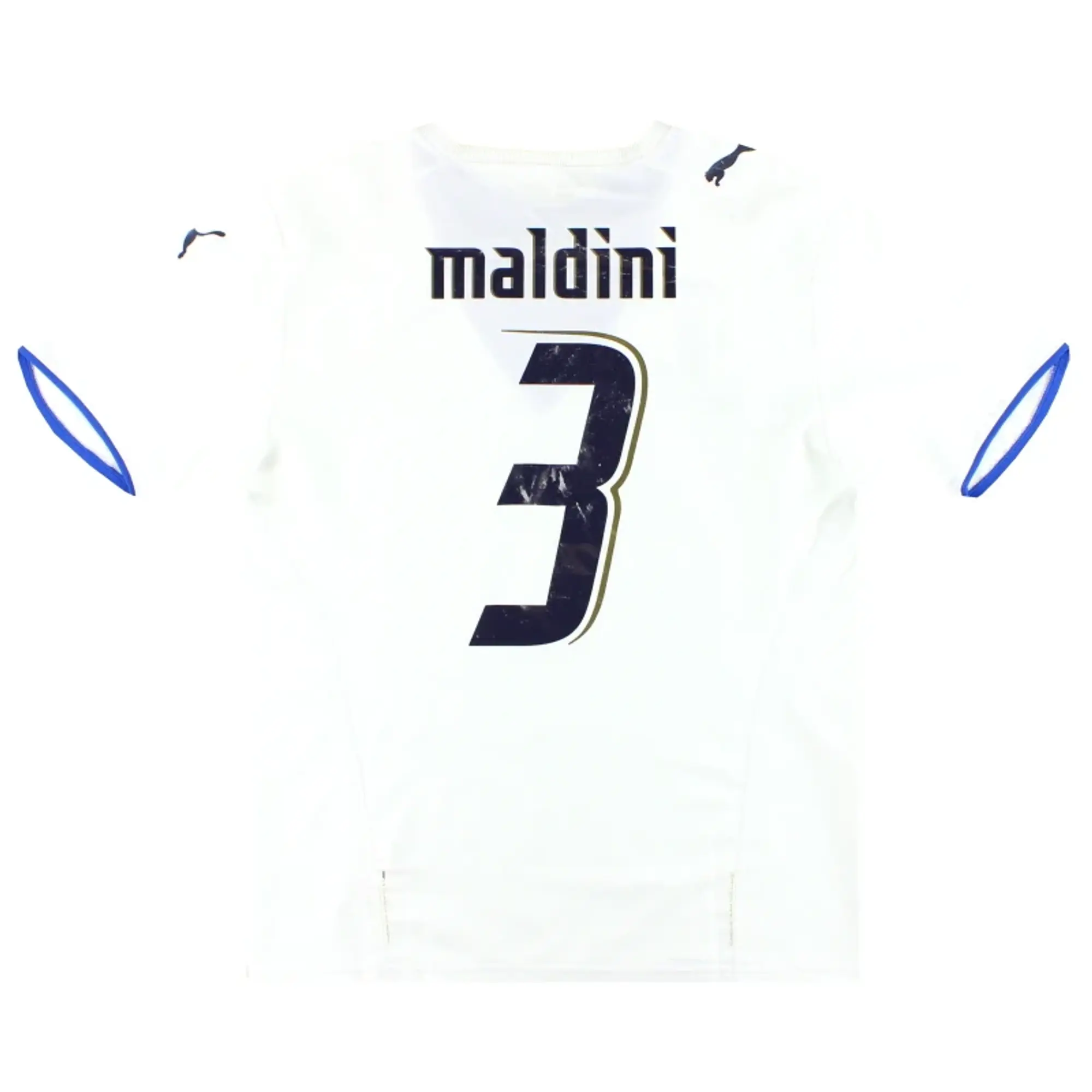 2006 Italy Puma Away Shirt Maldini #3 M - Italy / Excellent / Medium