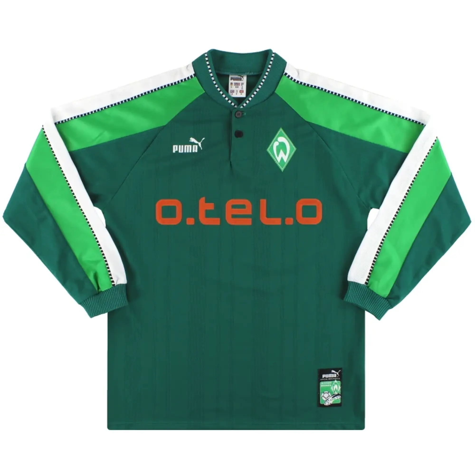 1997-99 Werder Bremen Puma Home Shirt L/S *Mint* M - Werder Bremen / Mint / Medium