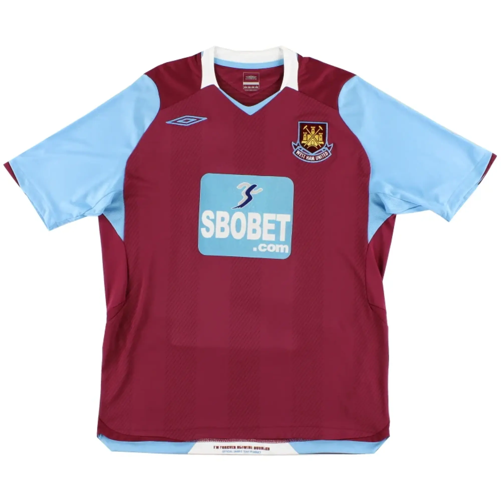 2008-09 West Ham Umbro Home Shirt L - West Ham / Excellent / Large
