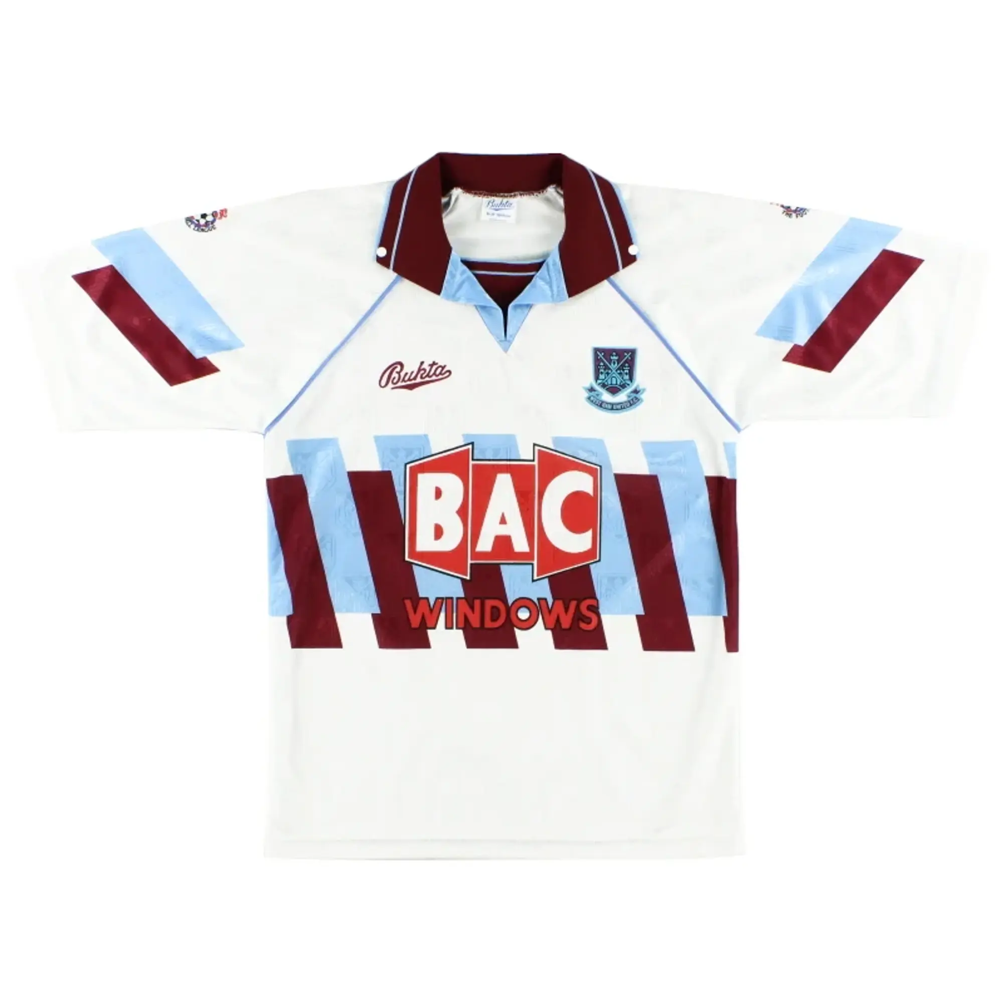 1991-93 West Ham Bukta Third Shirt L - West Ham / Excellent / Large
