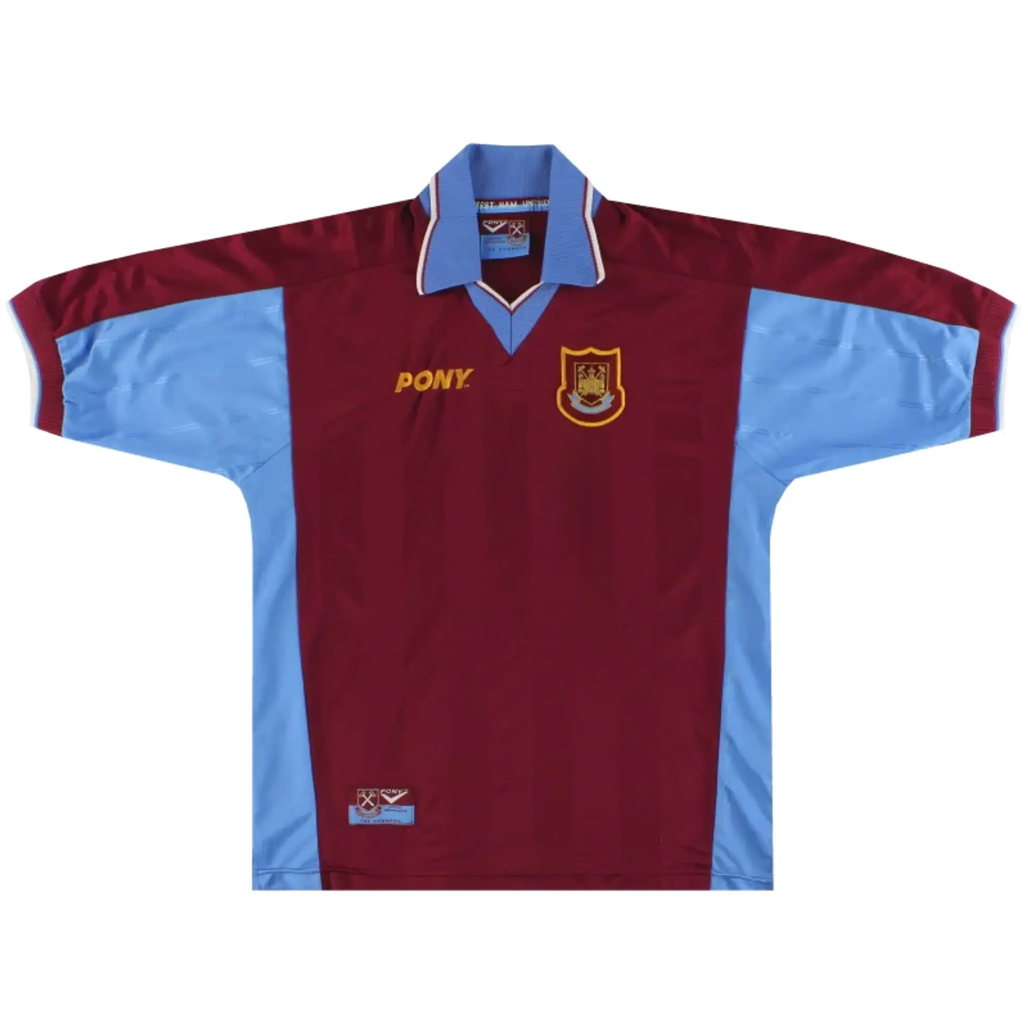 1997-98 West Ham Pony Home Shirt L - West Ham / Excellent / Large