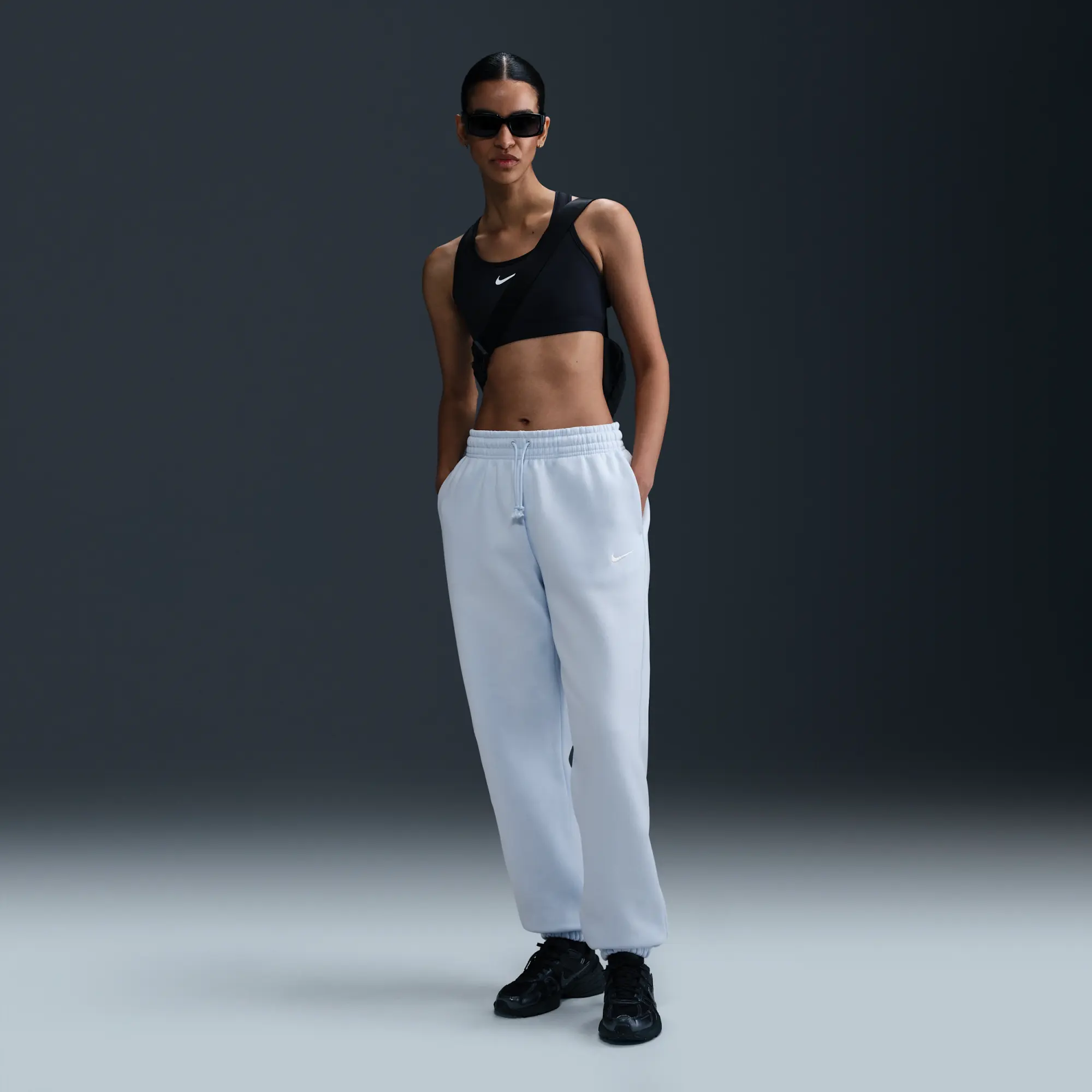 Nike Phoenix Fleece High Waisted Oversized Joggers In Light Blue