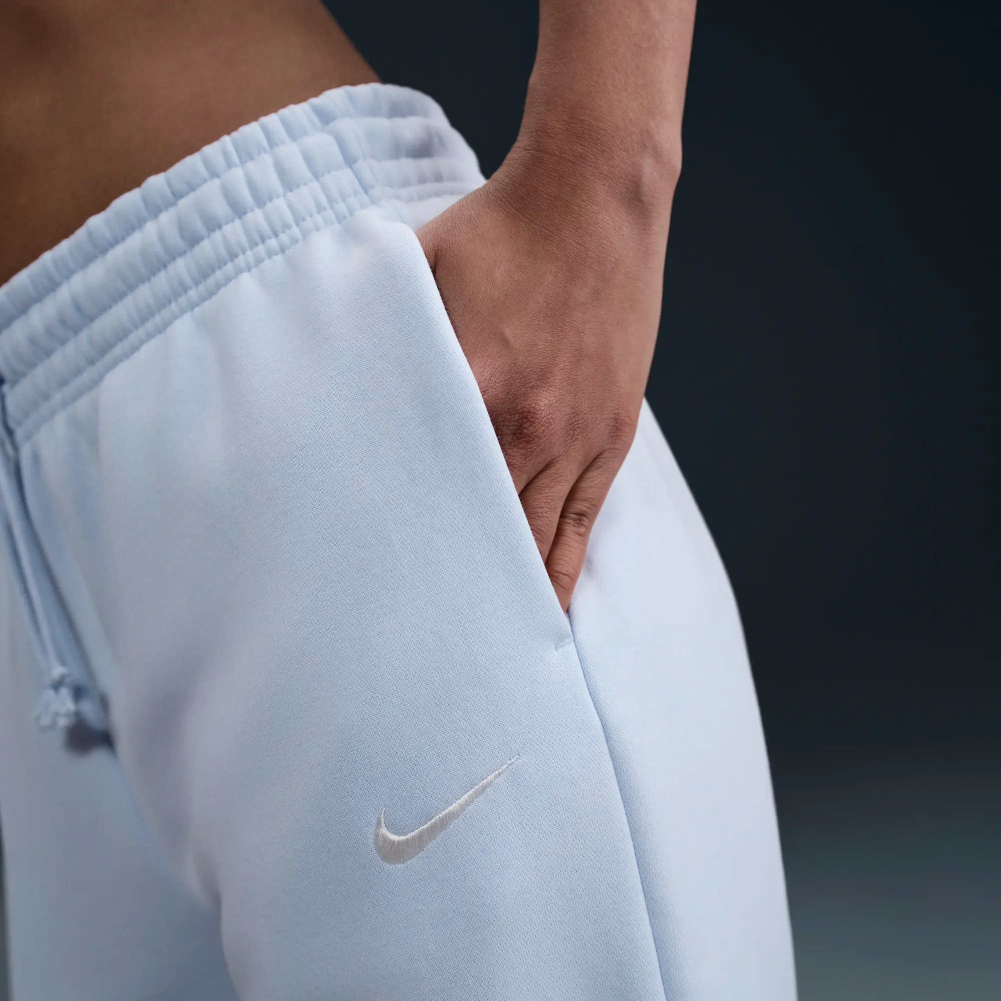 Nike Phoenix Fleece High Waisted Oversized Joggers In Light Blue