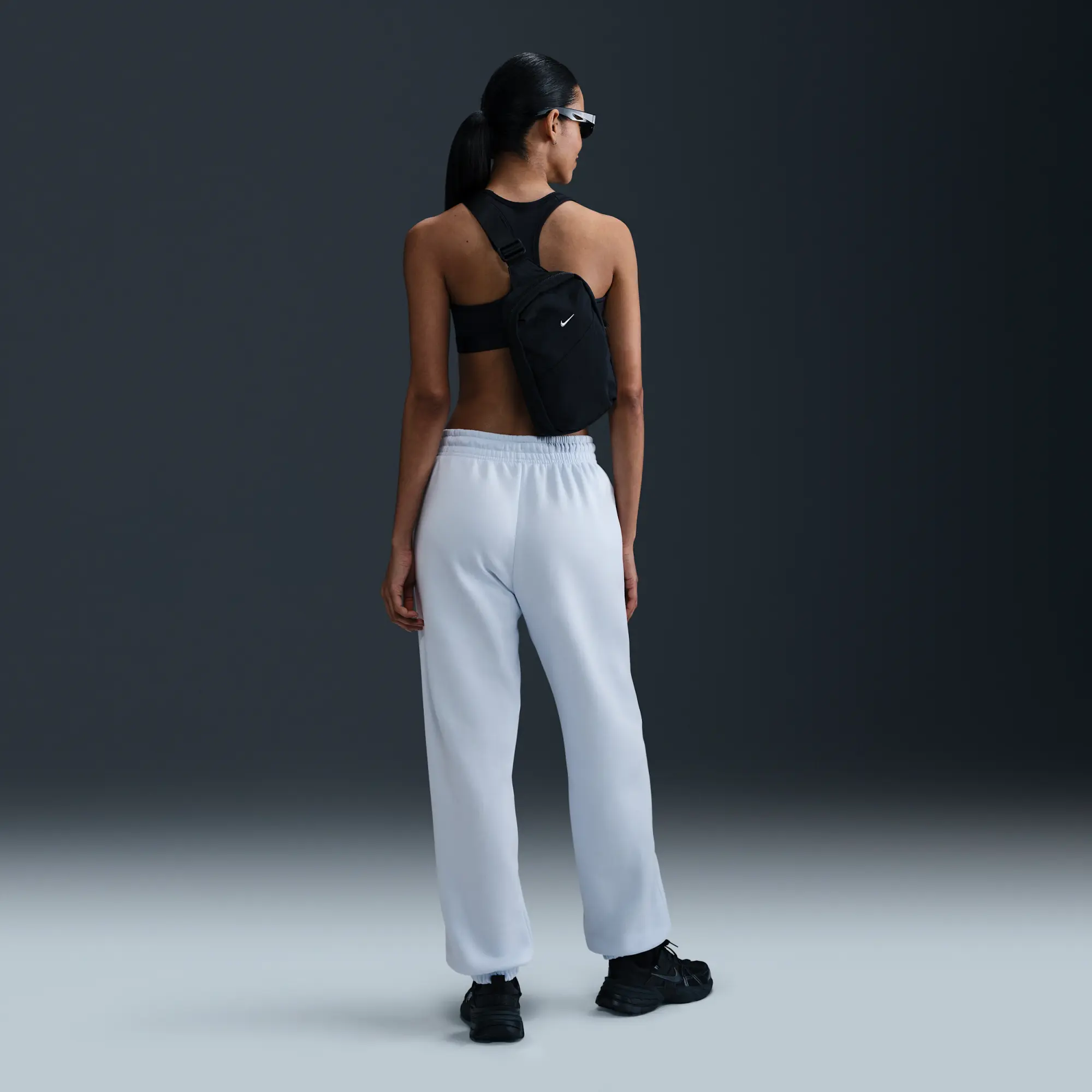 Nike Phoenix Fleece High Waisted Oversized Joggers In Light Blue