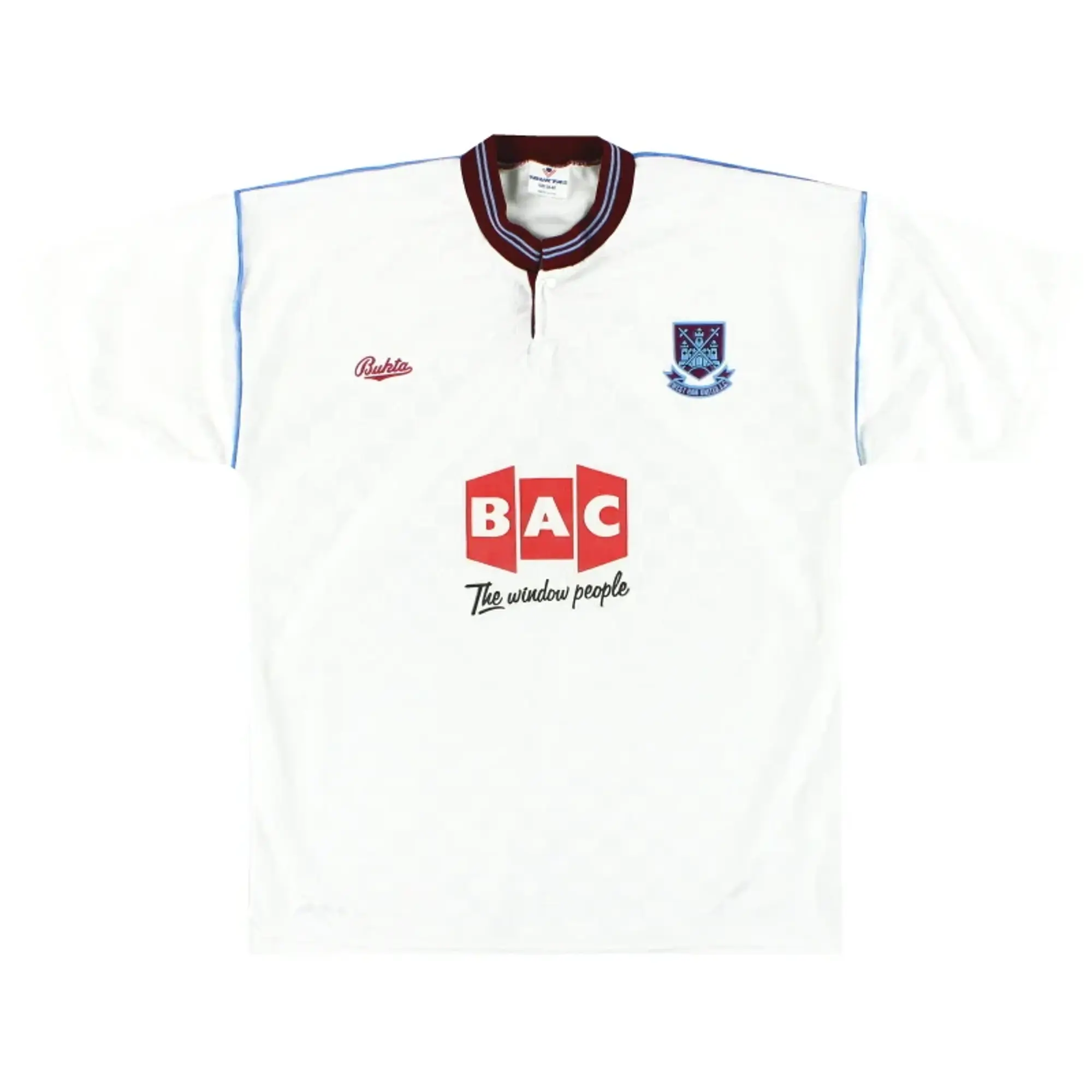1990-91 West Ham Bukta Away Shirt L - West Ham / Excellent / Large