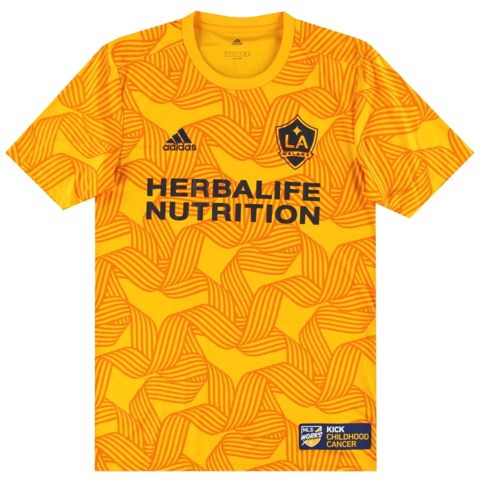 2019-20 LA Galaxy adidas KCC Cancer Pre-Match Shirt S - USA Soccer Clubs / Excellent / Small