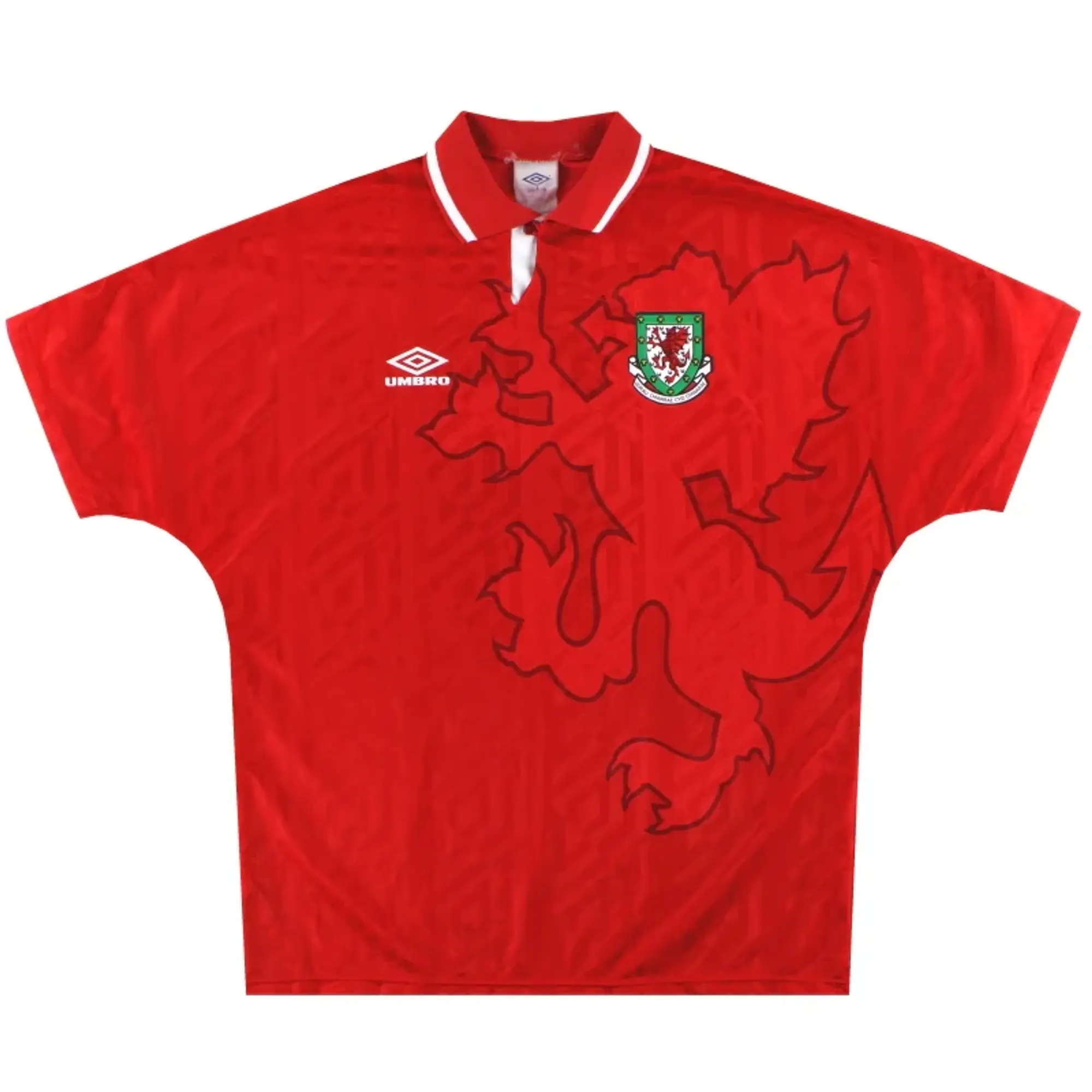 1992-94 Wales Umbro Home Shirt L - Wales / Excellent / Large