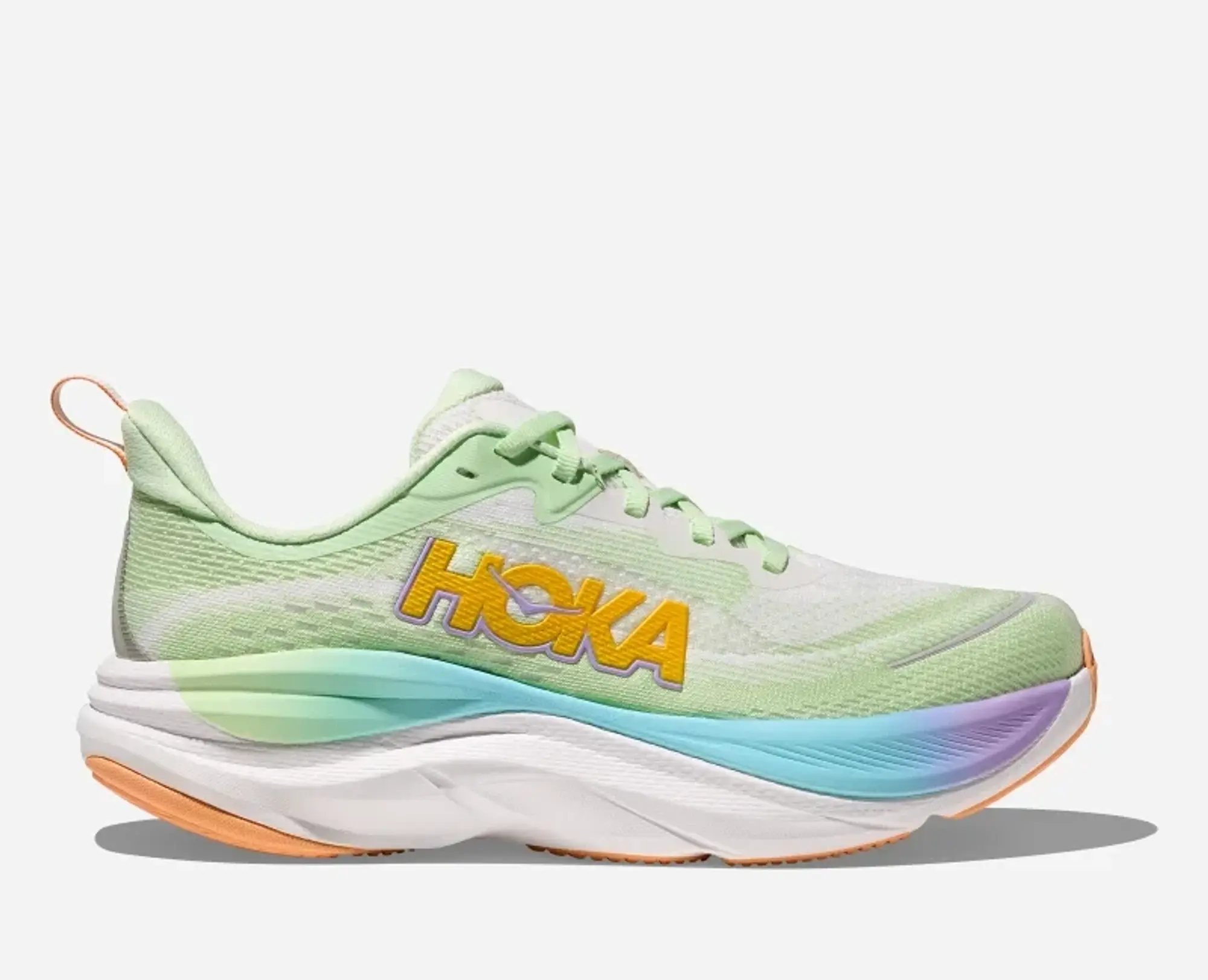Hoka Women's Skyflow Road Running Shoes In Luna Moth/White