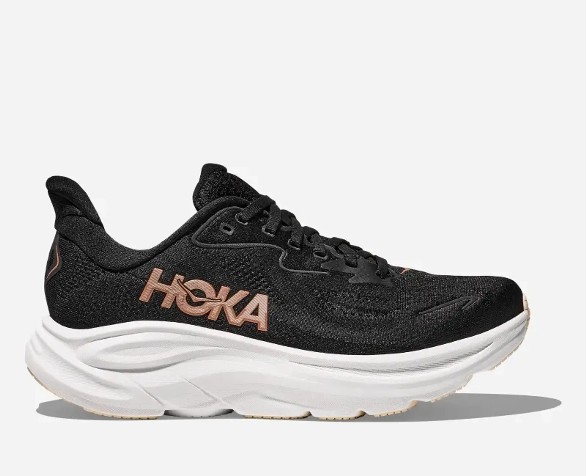 Hoka Women's Clifton 10 Road Running Shoes In Black/Rose Gold