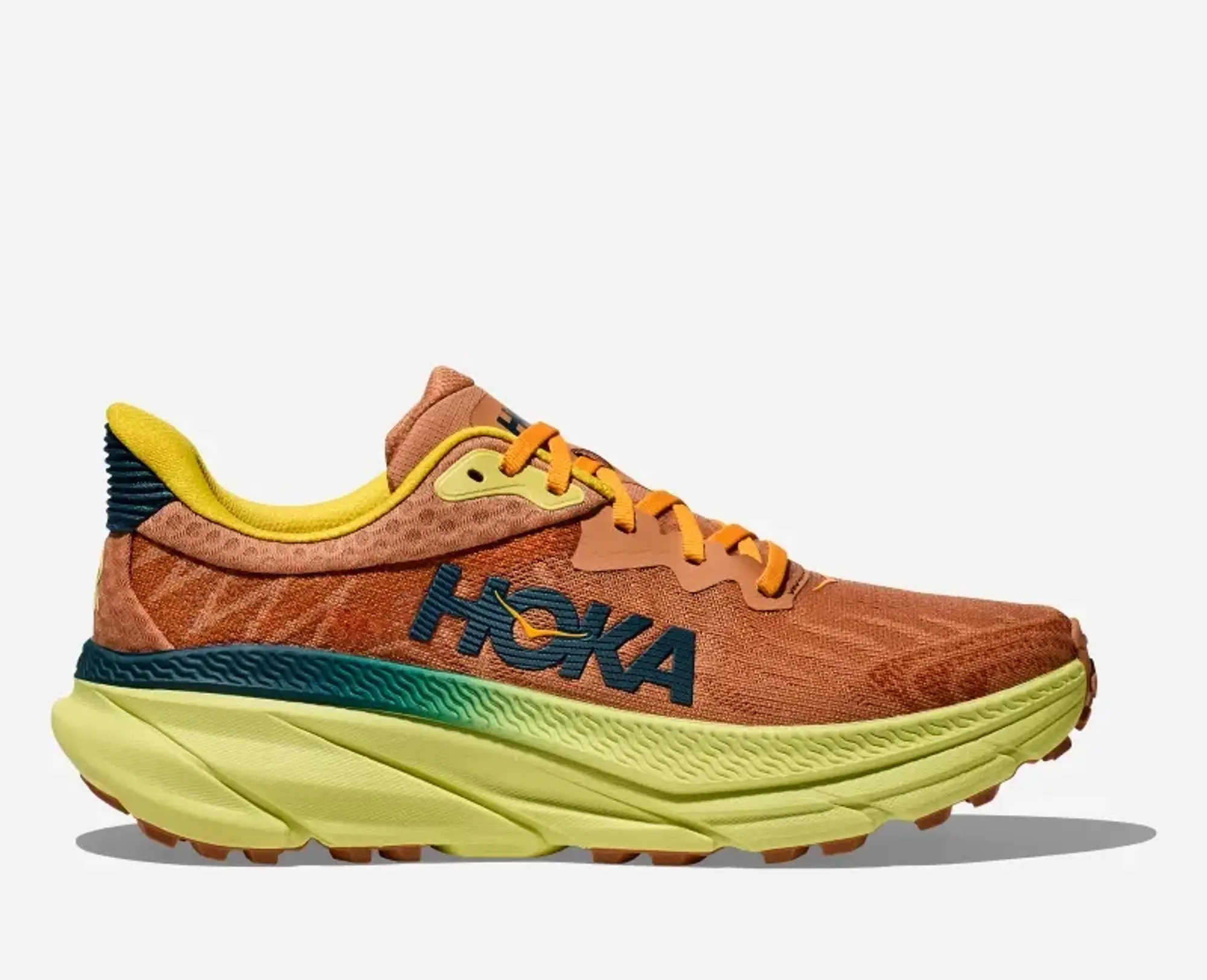 Hoka Men's Challenger 7 Road Running Shoes In Terra Cotta/Yuzu