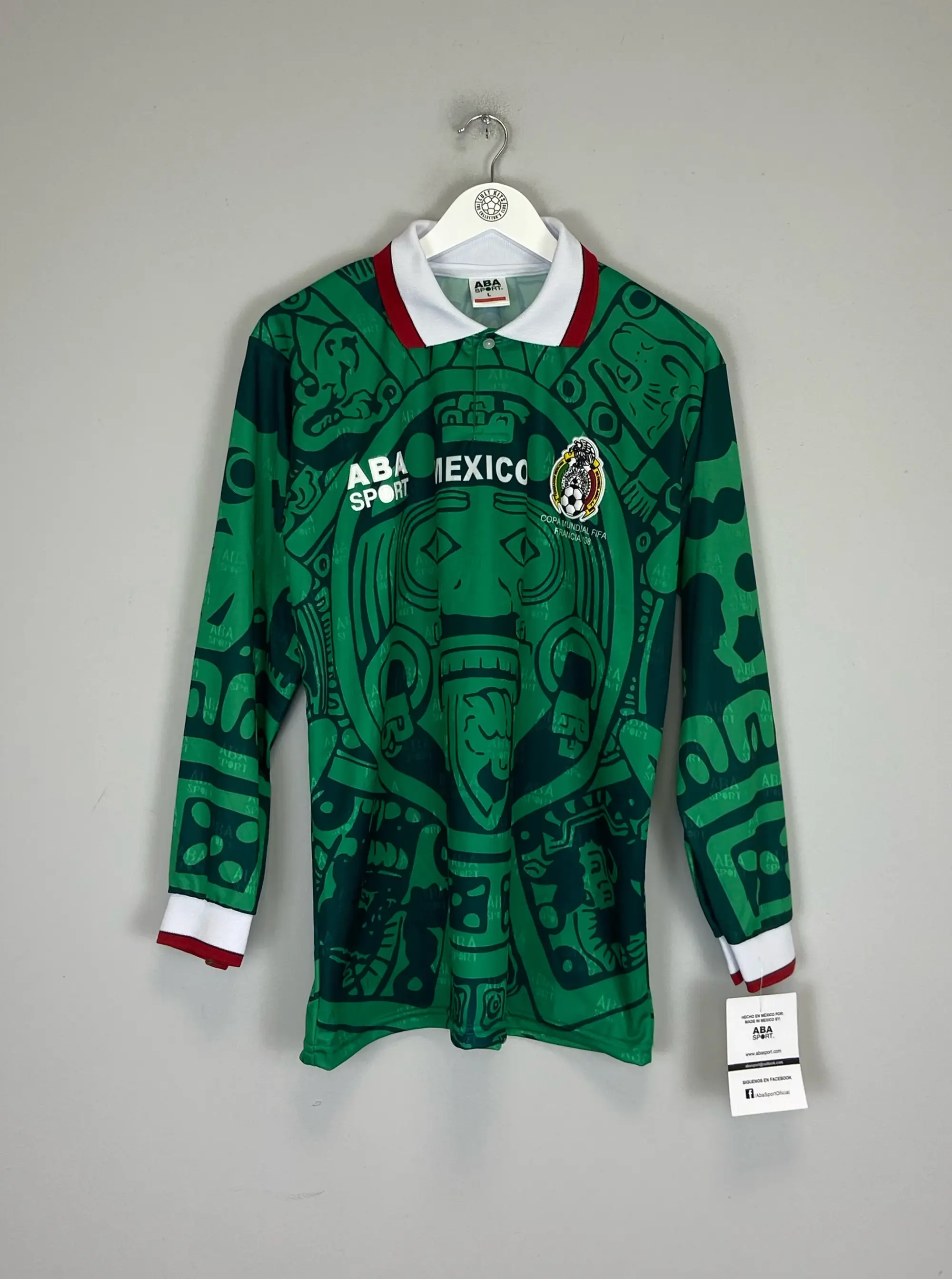 CULT KITS - 1998 MEXICO *REISSUE* L/S HOME SHIRT (MULTIPLE SIZES) ABA SPORT, XXL / Mexico / 1998