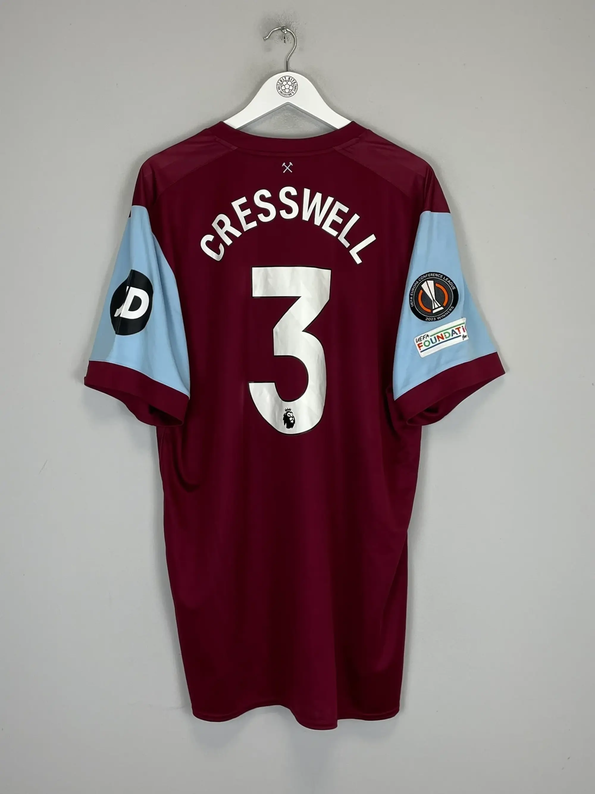 CULT KITS - 2023/24 WEST HAM CRESSWELL #3 HOME SHIRT (XXXL) UMBRO
