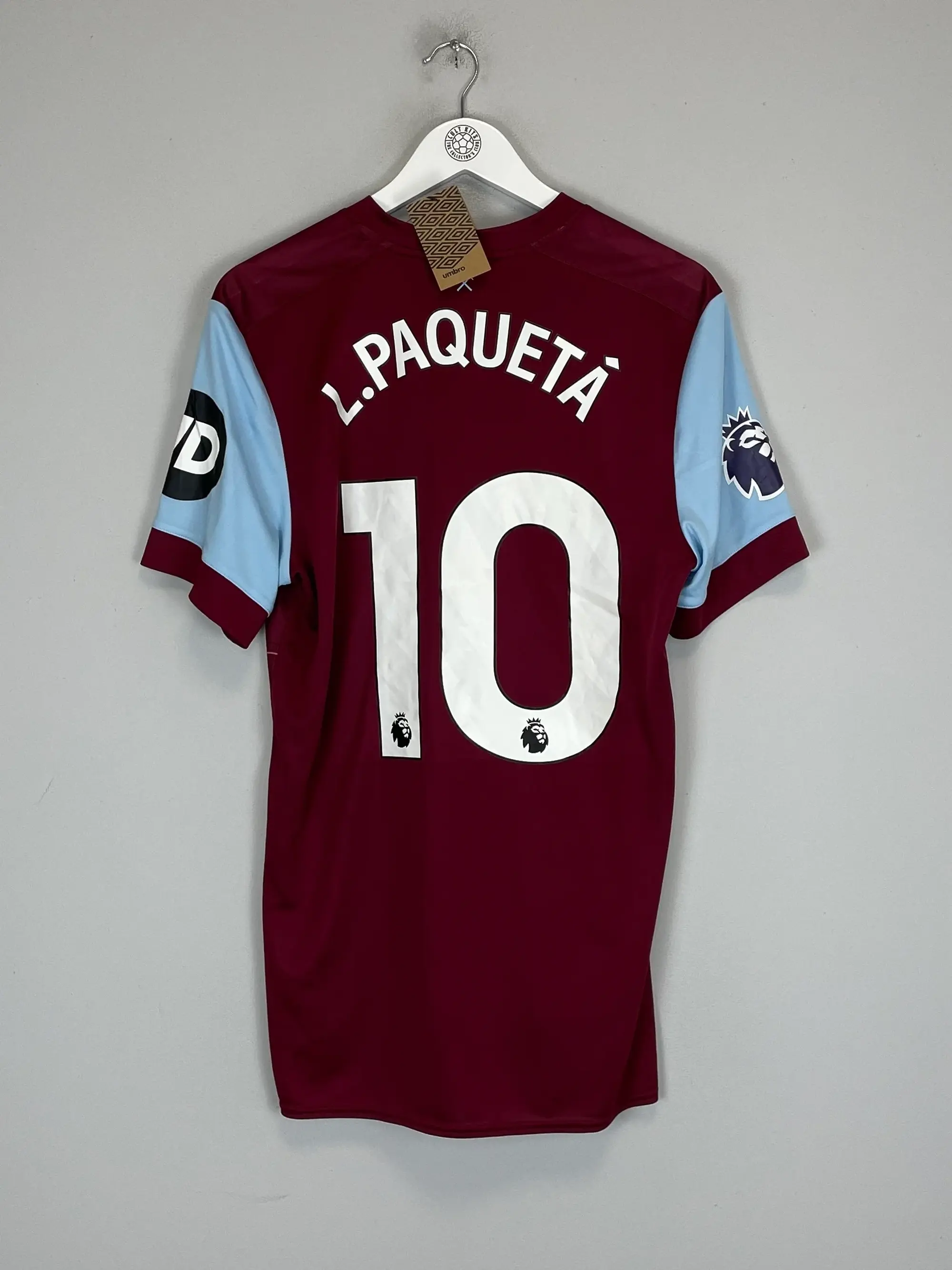 CULT KITS - 2023/24 WEST HAM L.PAQUETA #10 *BNWT* HOME SHIRT (L) UMBRO