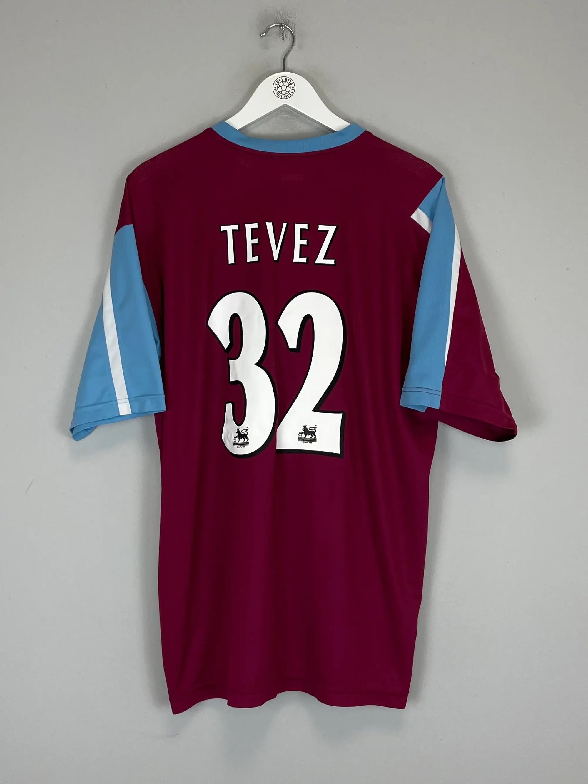 CULT KITS - 2005/07 WEST HAM TEVEZ #32 HOME SHIRT (XL) REEBOK