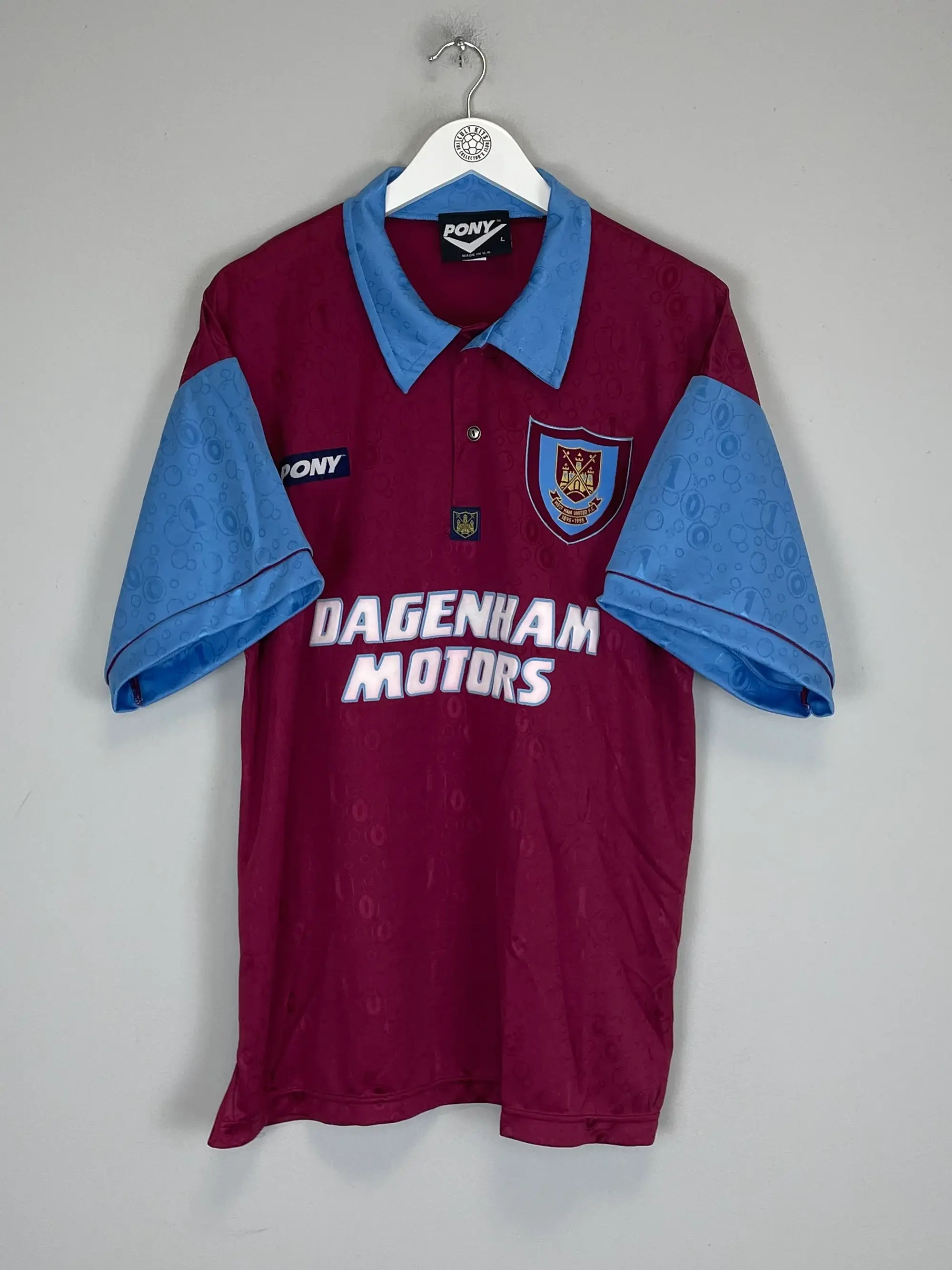 CULT KITS - 1995/97 WEST HAM *MINT* HOME SHIRT (L) PONY
