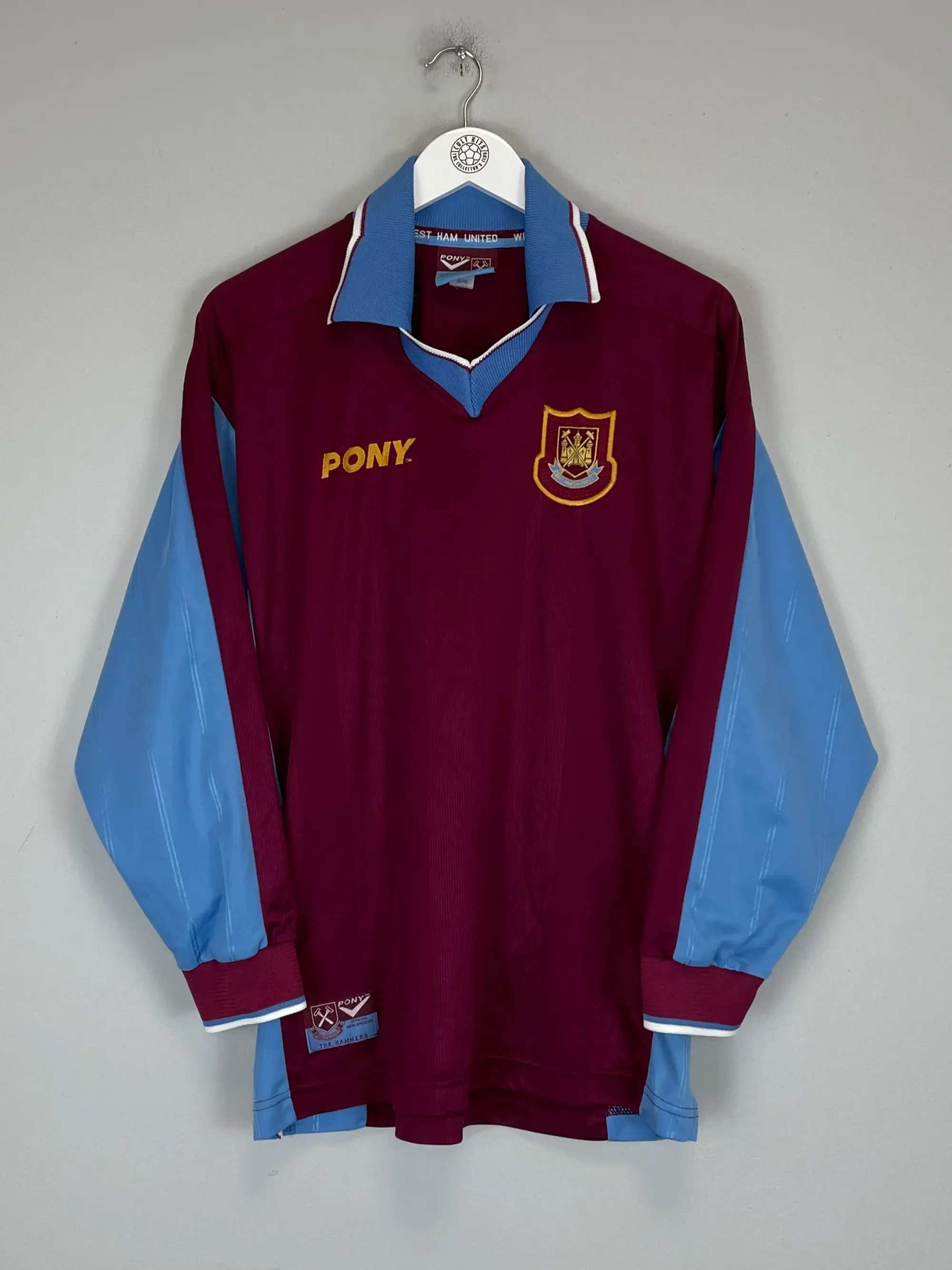 CULT KITS - 1997/99 WEST HAM L/S HOME SHIRT (M) PONY