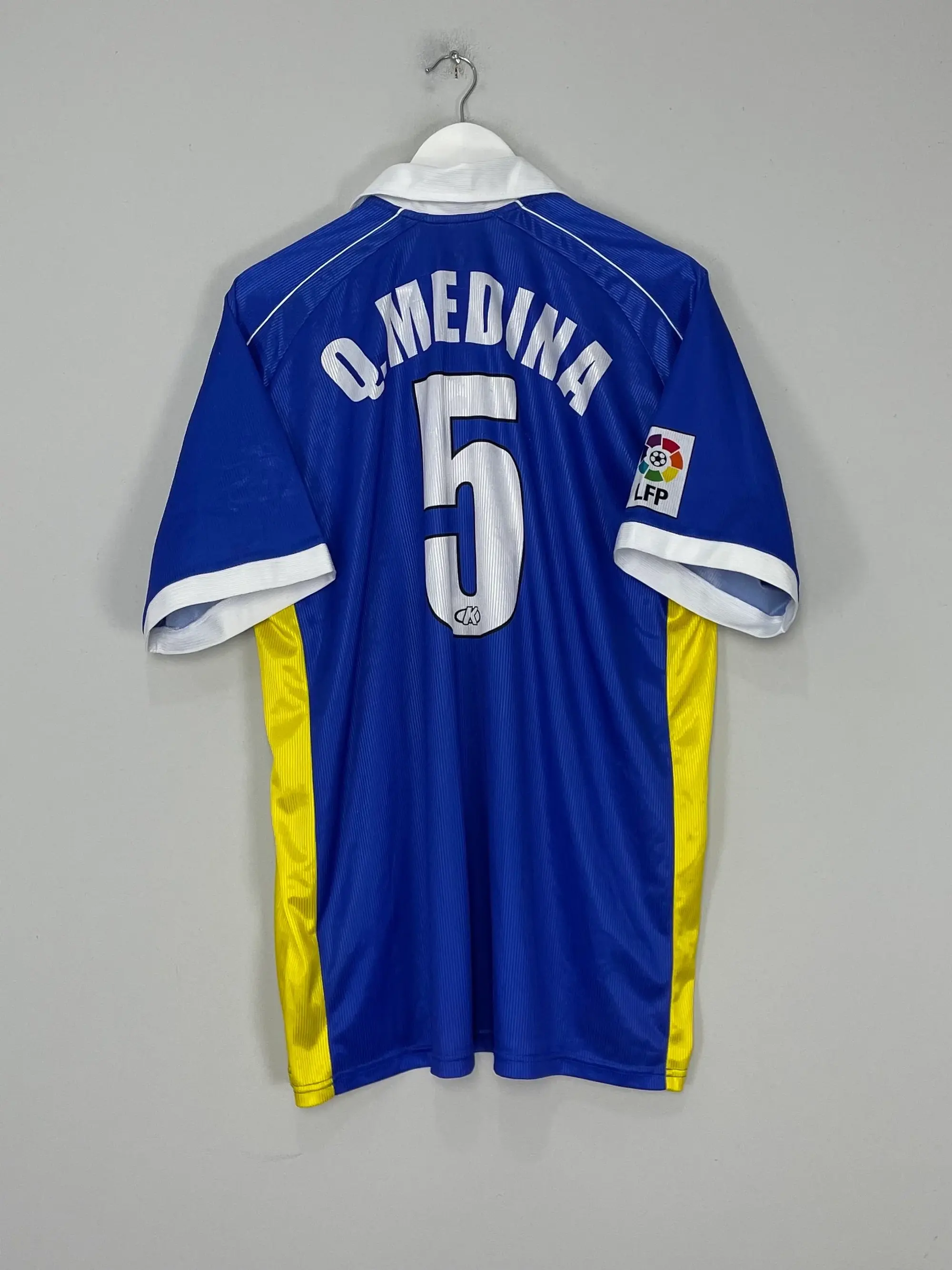 CULT KITS - 1999/01 VILLAREAL MEDINA #5 *PLAYER ISSUE* AWAY SHIRT (XL) KELME