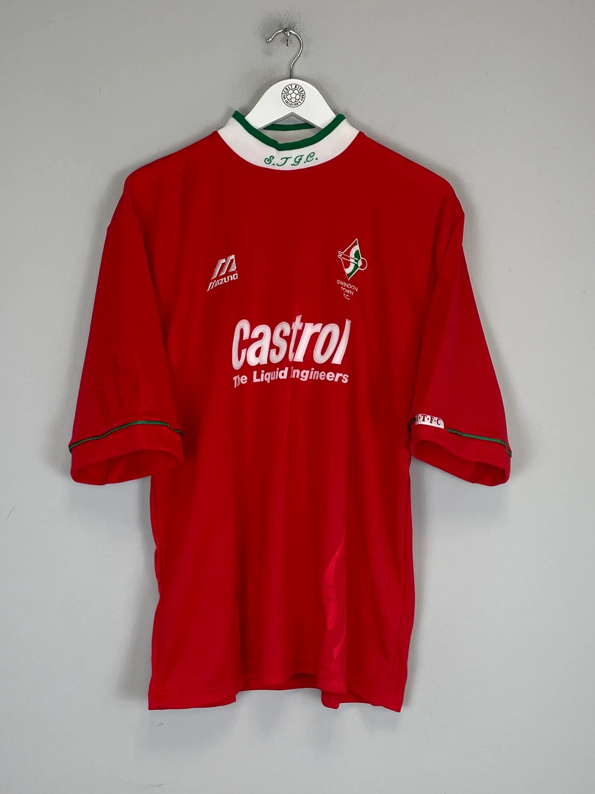 CULT KITS - 1995/97 SWINDON TOWN *MINT* HOME SHIRT (L) MIZUNO