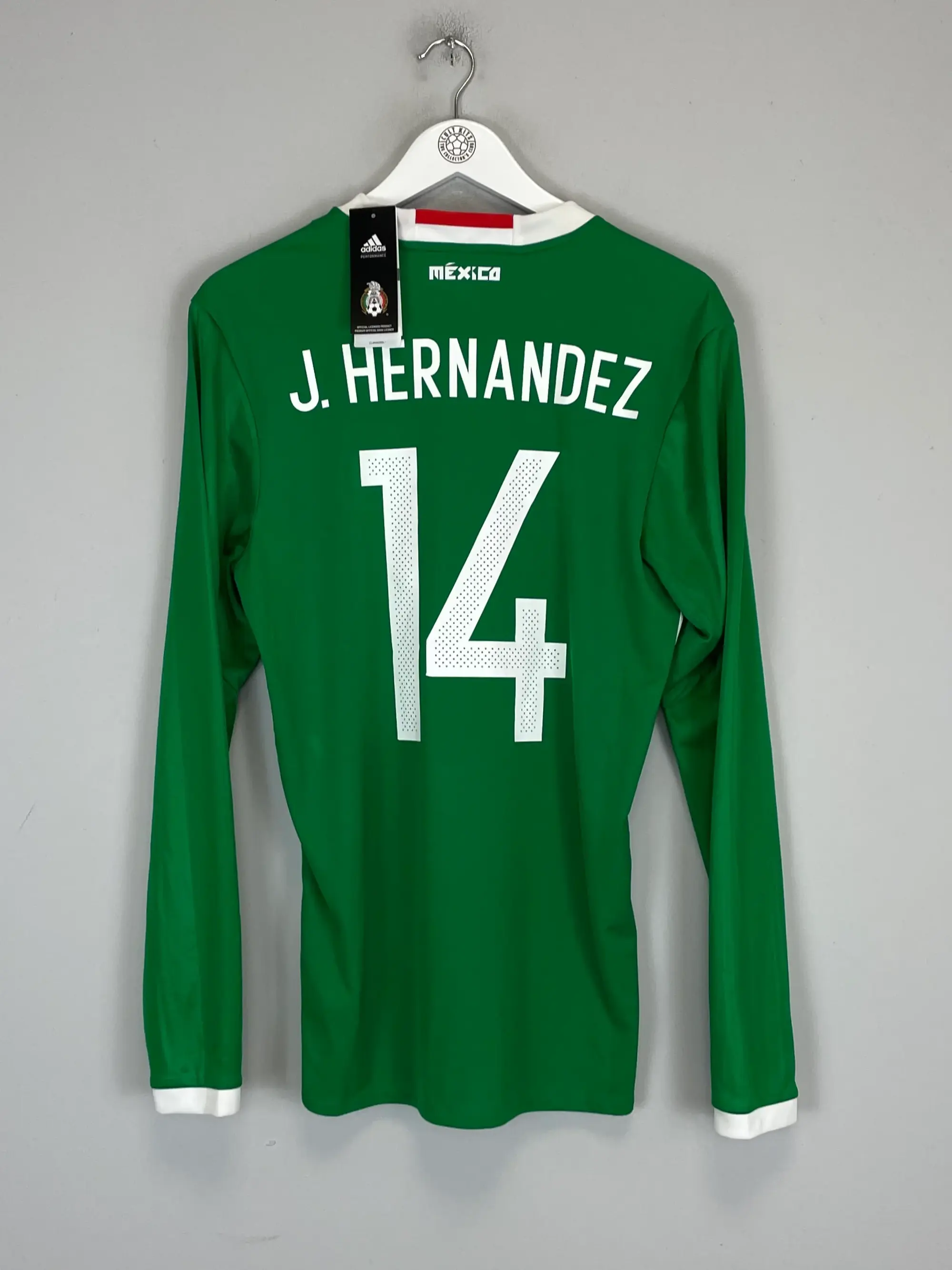 2016/17 MEXICO J.HERNANDEZ #14 *BNWT* L/S HOME SHIRT (M) ADIDAS | Cult Kits