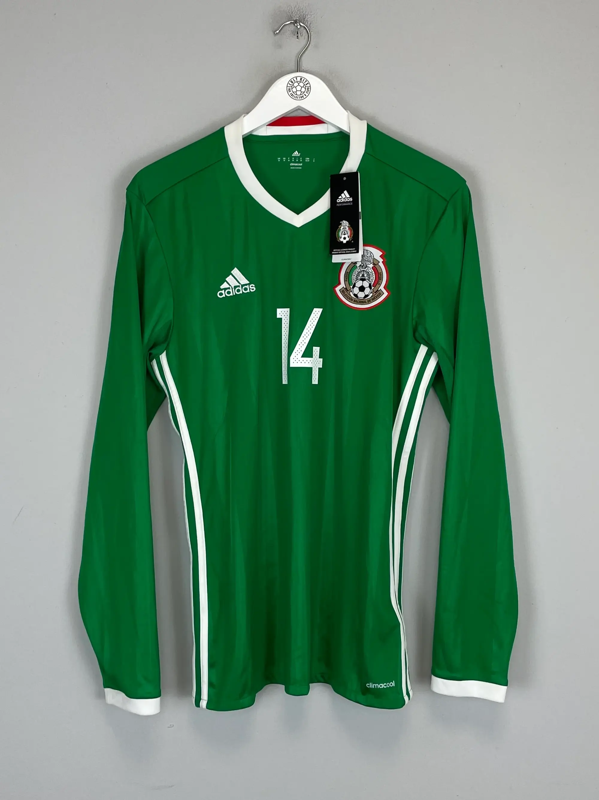 2016/17 MEXICO J.HERNANDEZ #14 *BNWT* L/S HOME SHIRT (M) ADIDAS | Cult Kits