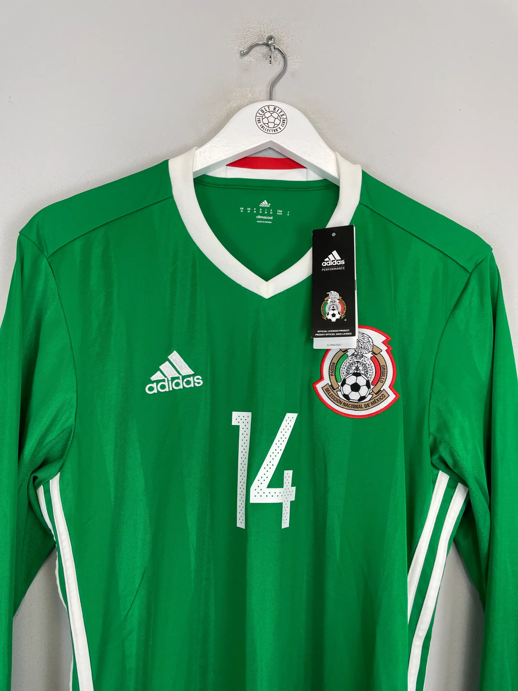 2016/17 MEXICO J.HERNANDEZ #14 *BNWT* L/S HOME SHIRT (M) ADIDAS | Cult Kits