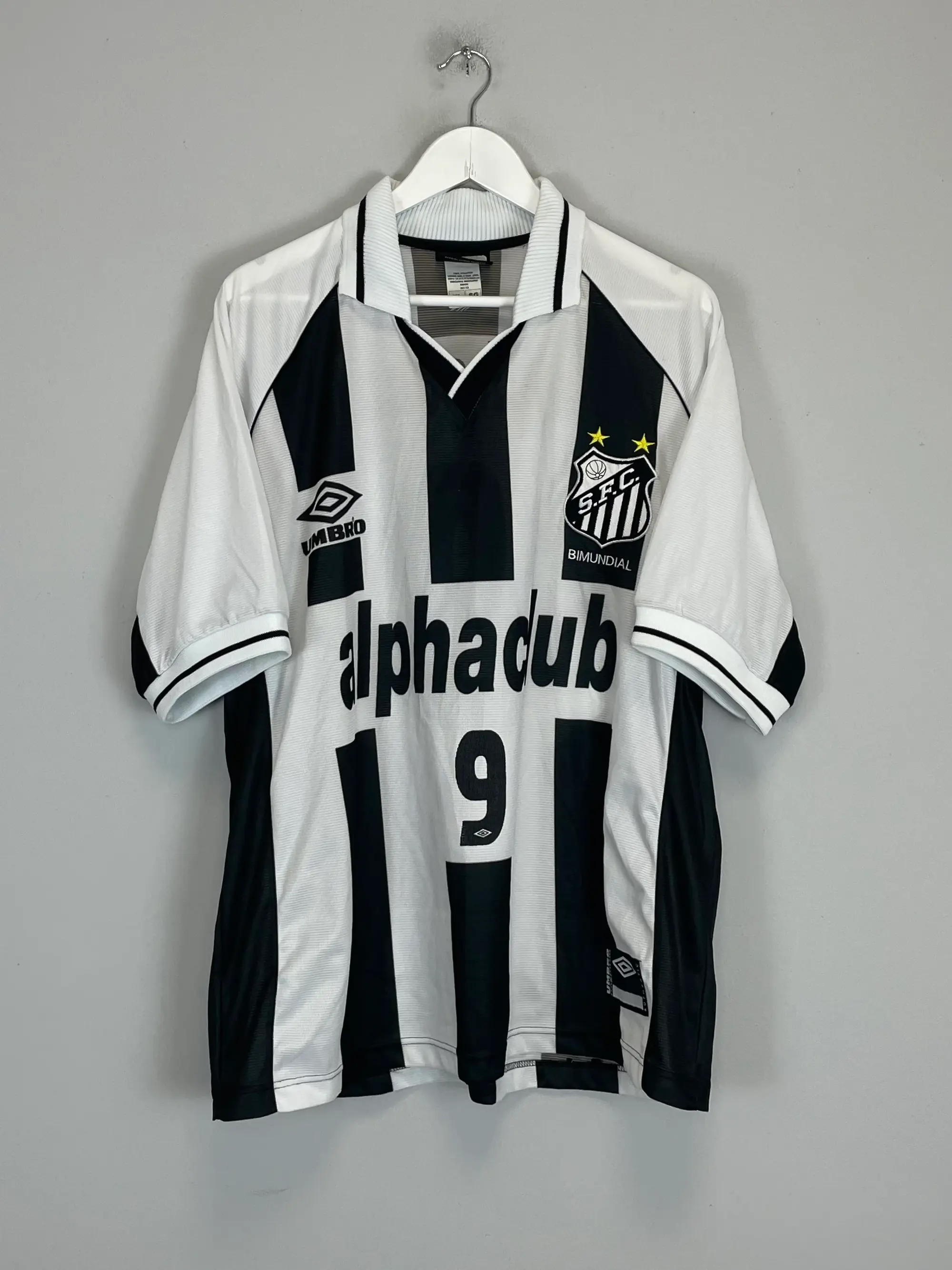 CULT KITS - 2000 SANTOS #9 HOME SHIRT (XL) UMBRO