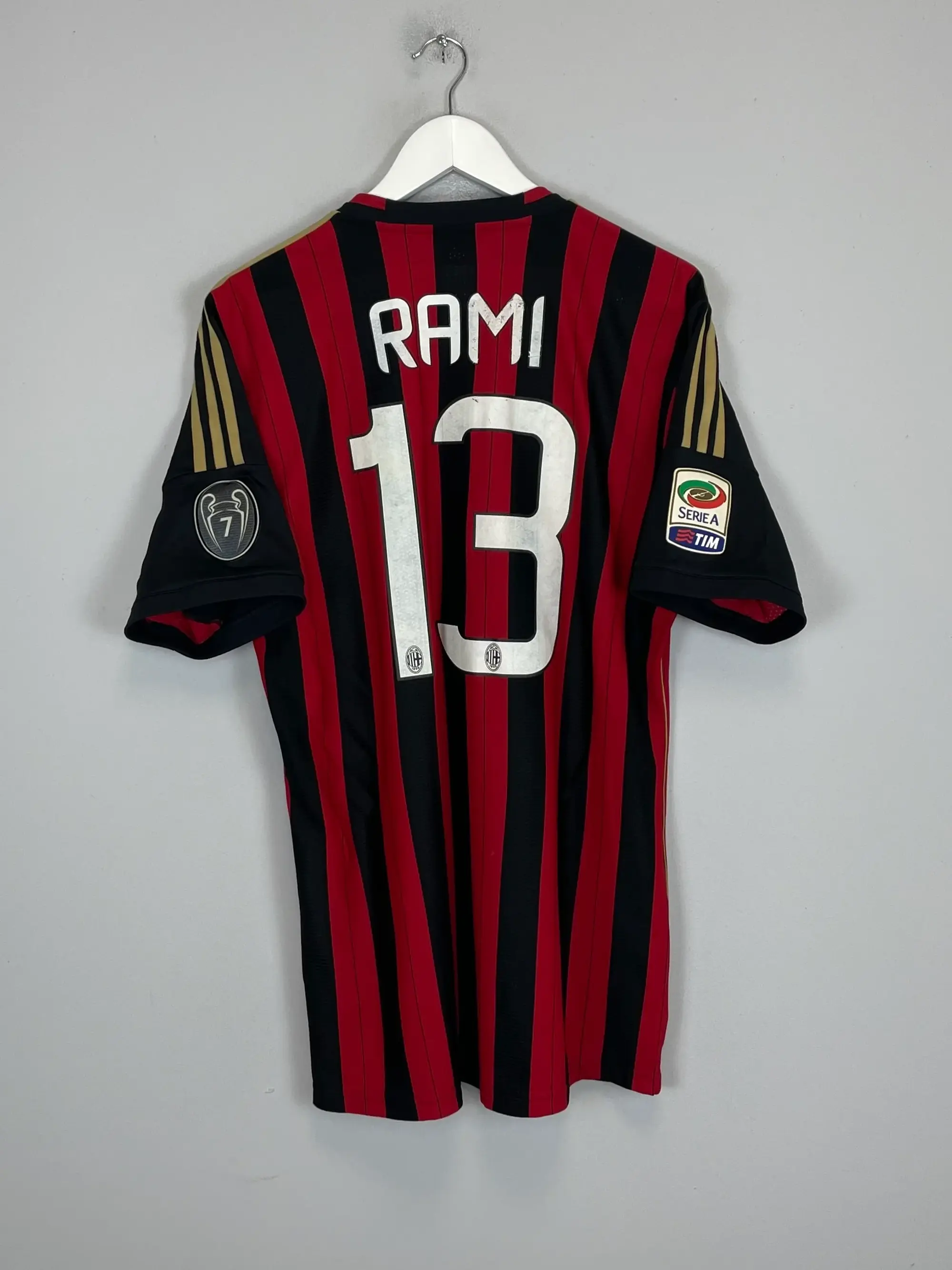 CULT KITS - 2013/14 AC MILAN RAMI #13 *PLAYER ISSUE* HOME SHIRT (XL) ADIDAS