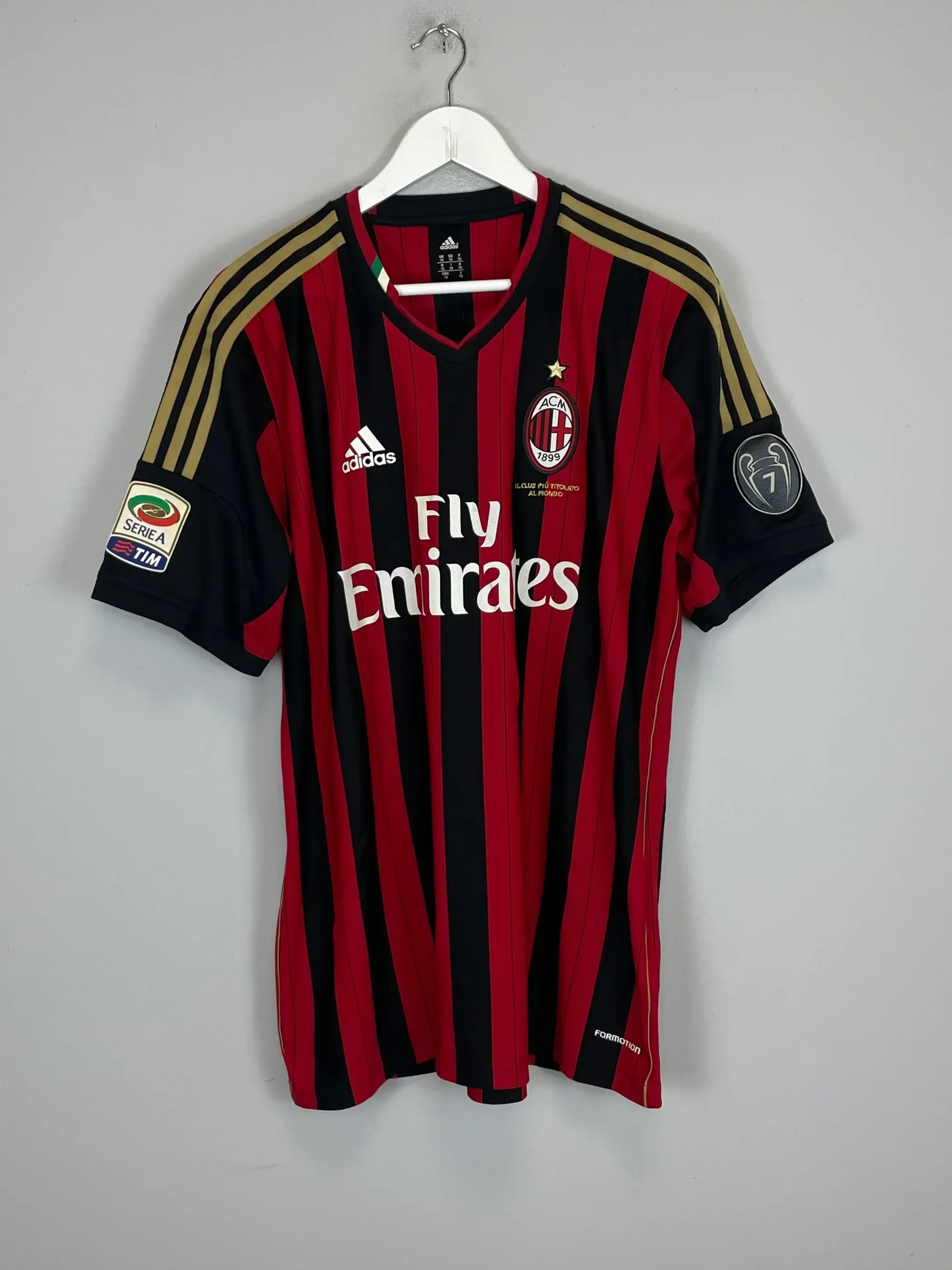 CULT KITS - 2013/14 AC MILAN RAMI #13 *PLAYER ISSUE* HOME SHIRT (XL) ADIDAS