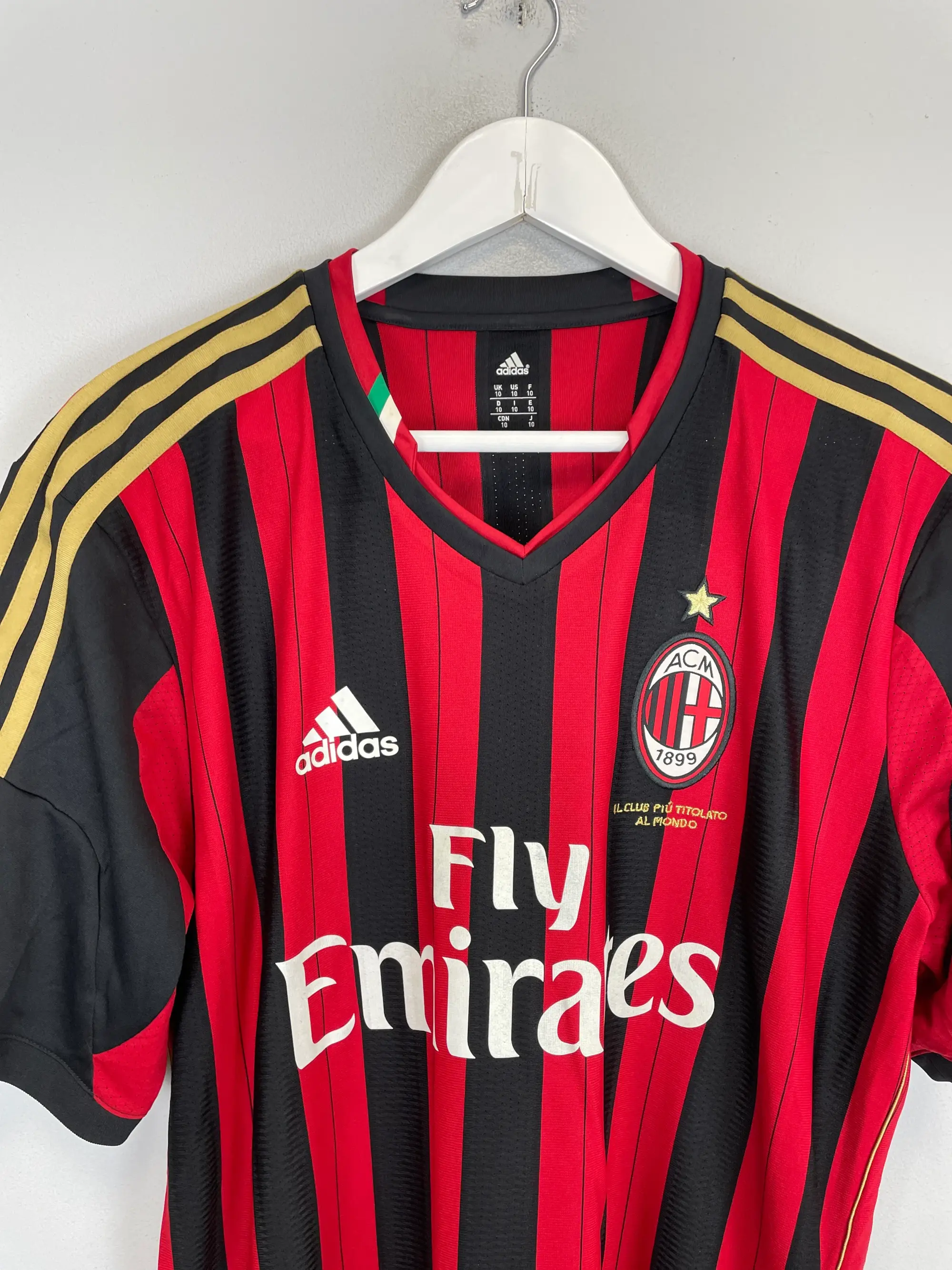 CULT KITS - 2013/14 AC MILAN RAMI #13 *PLAYER ISSUE* HOME SHIRT (XL) ADIDAS
