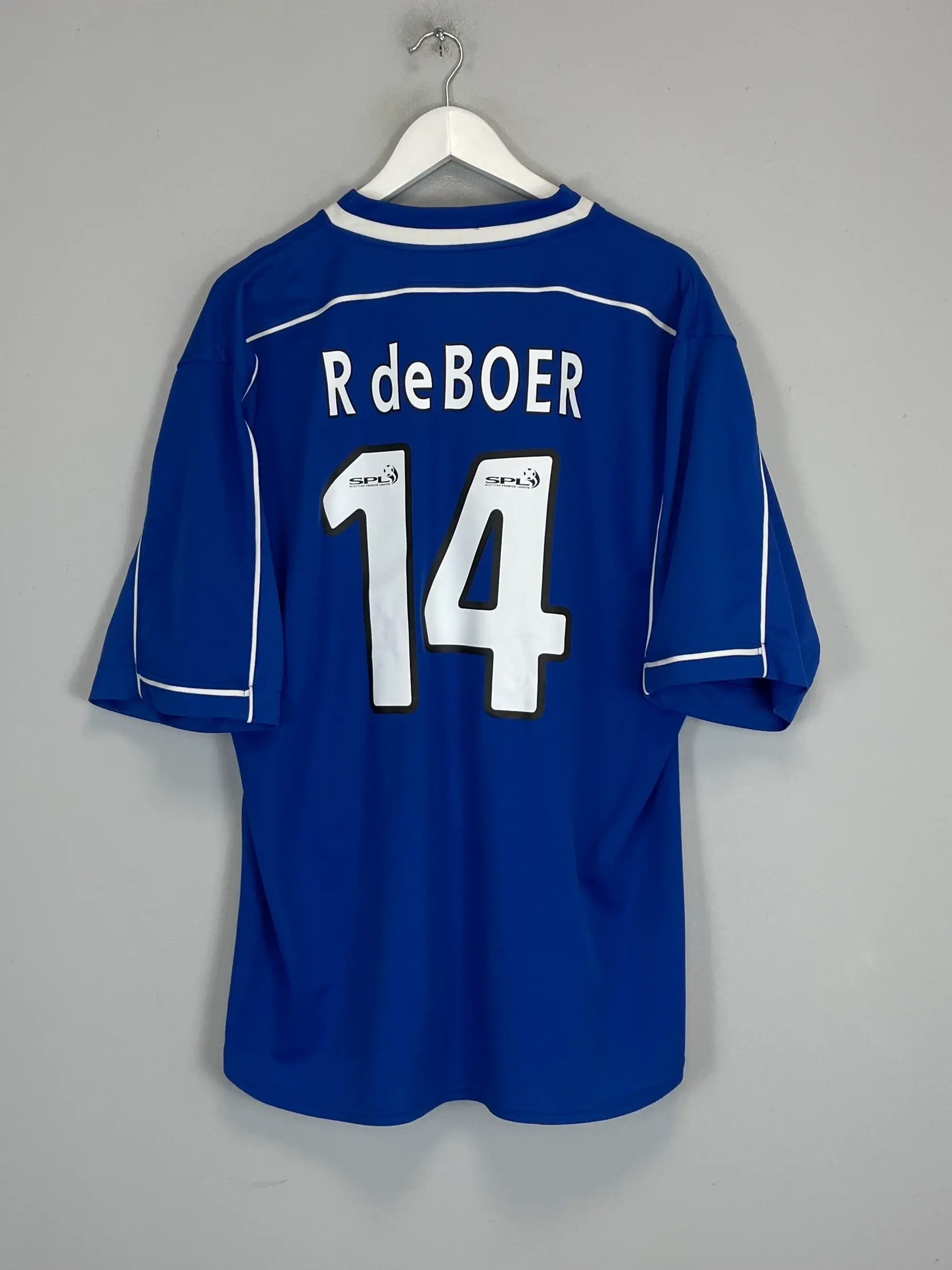 CULT KITS - 1999/01 RANGERS R DE BOER #14 HOME SHIRT (XL) NIKE