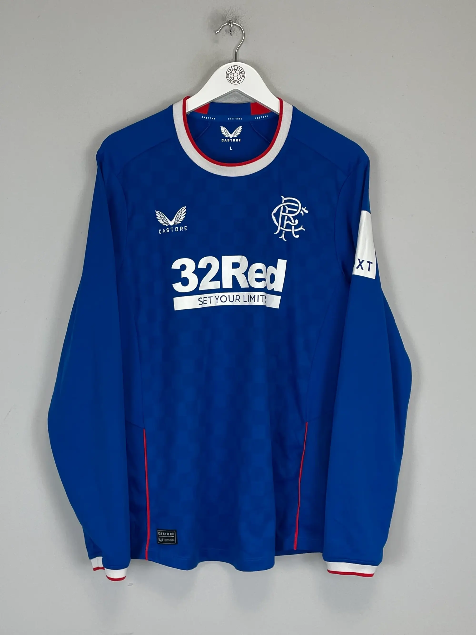 CULT KITS - 2022/23 RANGERS L/S HOME SHIRT (L) CASTORE