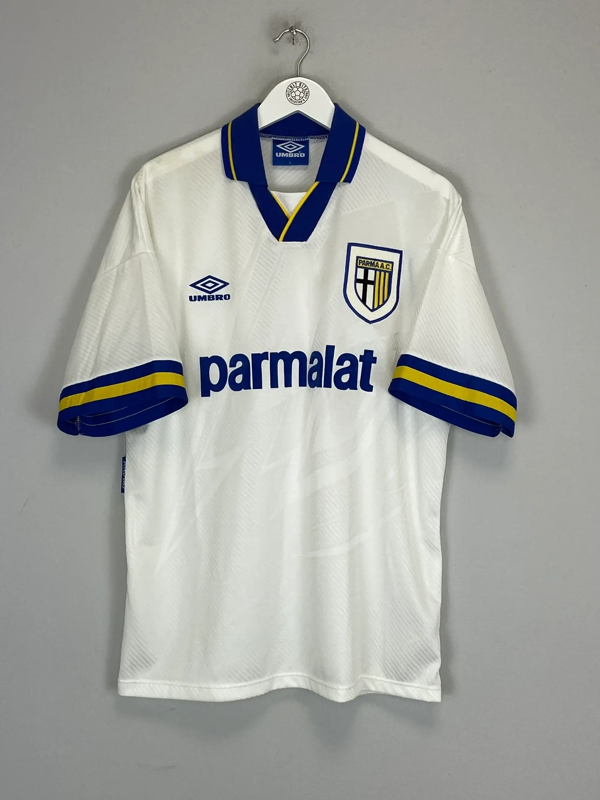 CULT KITS - 1993/95 PARMA *MINT* HOME SHIRT (L) UMBRO