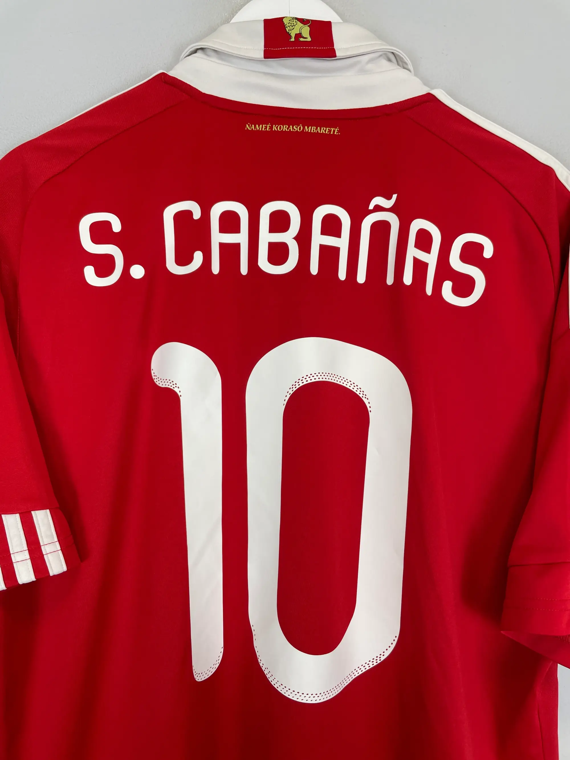 CULT KITS - 2010 PARAGUAY S.CABANAS #10 HOME SHIRT (XL) ADIDAS