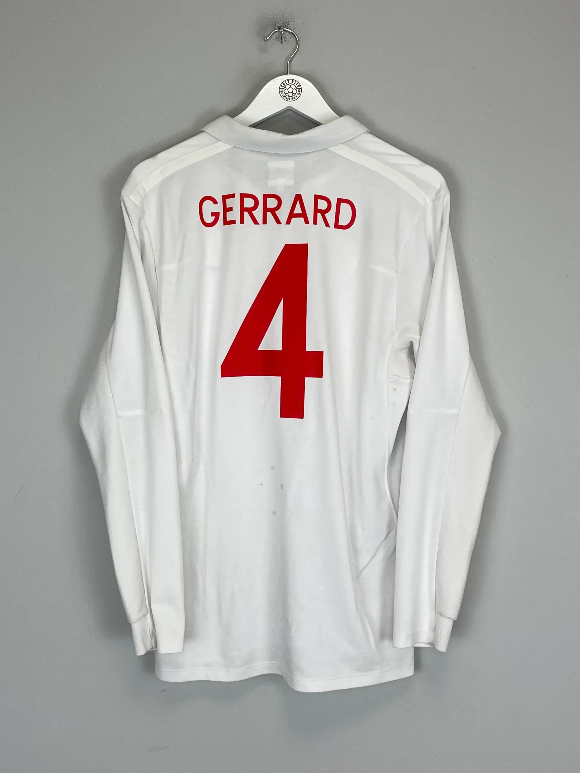 2010/11 ENGLAND GERRARD #4 L/S HOME SHIRT (M) UMBRO | Cult Kits