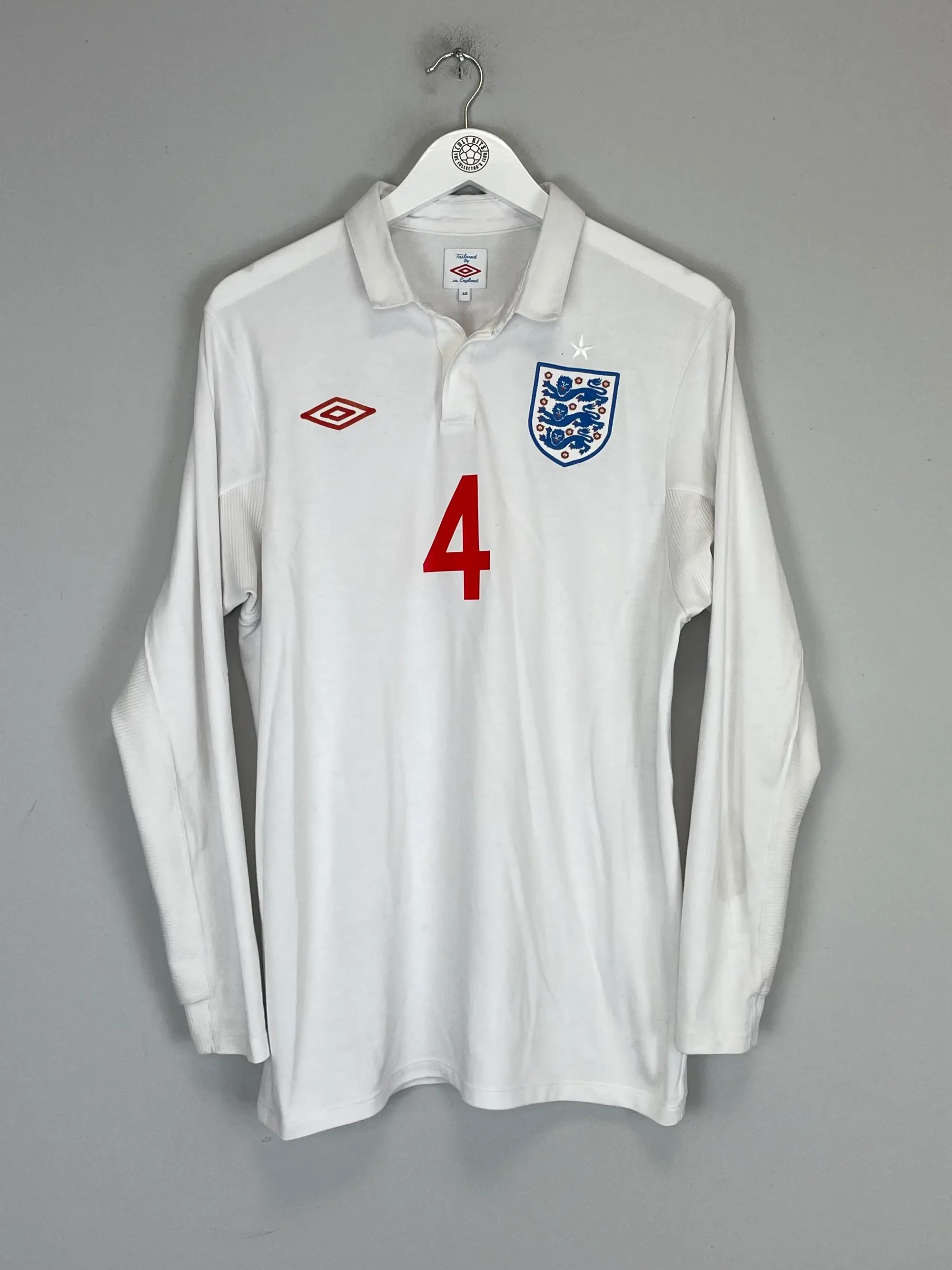 2010/11 ENGLAND GERRARD #4 L/S HOME SHIRT (M) UMBRO | Cult Kits