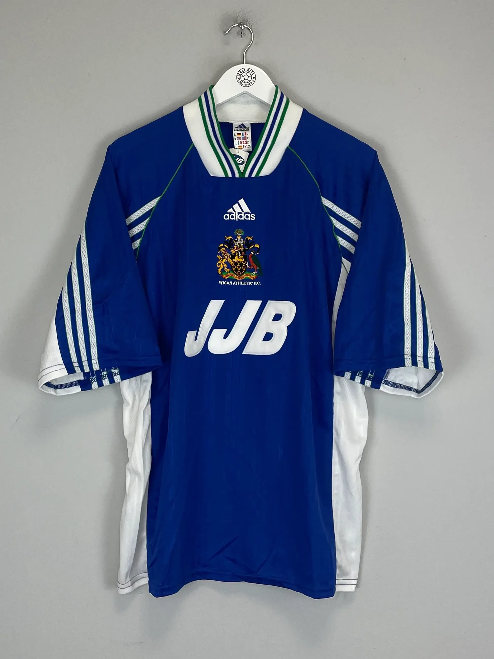 CULT KITS - 1998/99 WIGAN *MINT* HOME SHIRT (XL) ADIDAS