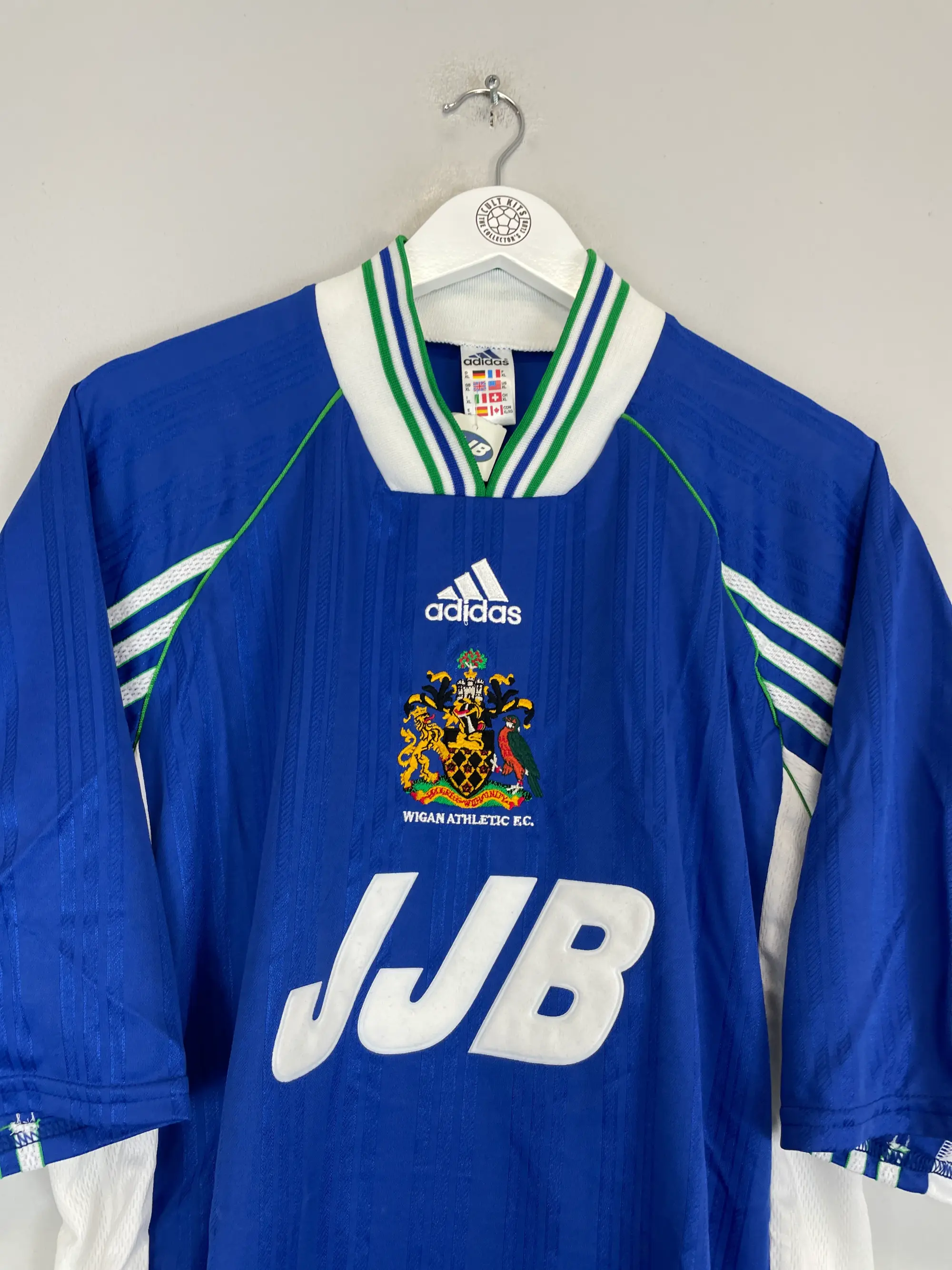 CULT KITS - 1998/99 WIGAN *MINT* HOME SHIRT (XL) ADIDAS
