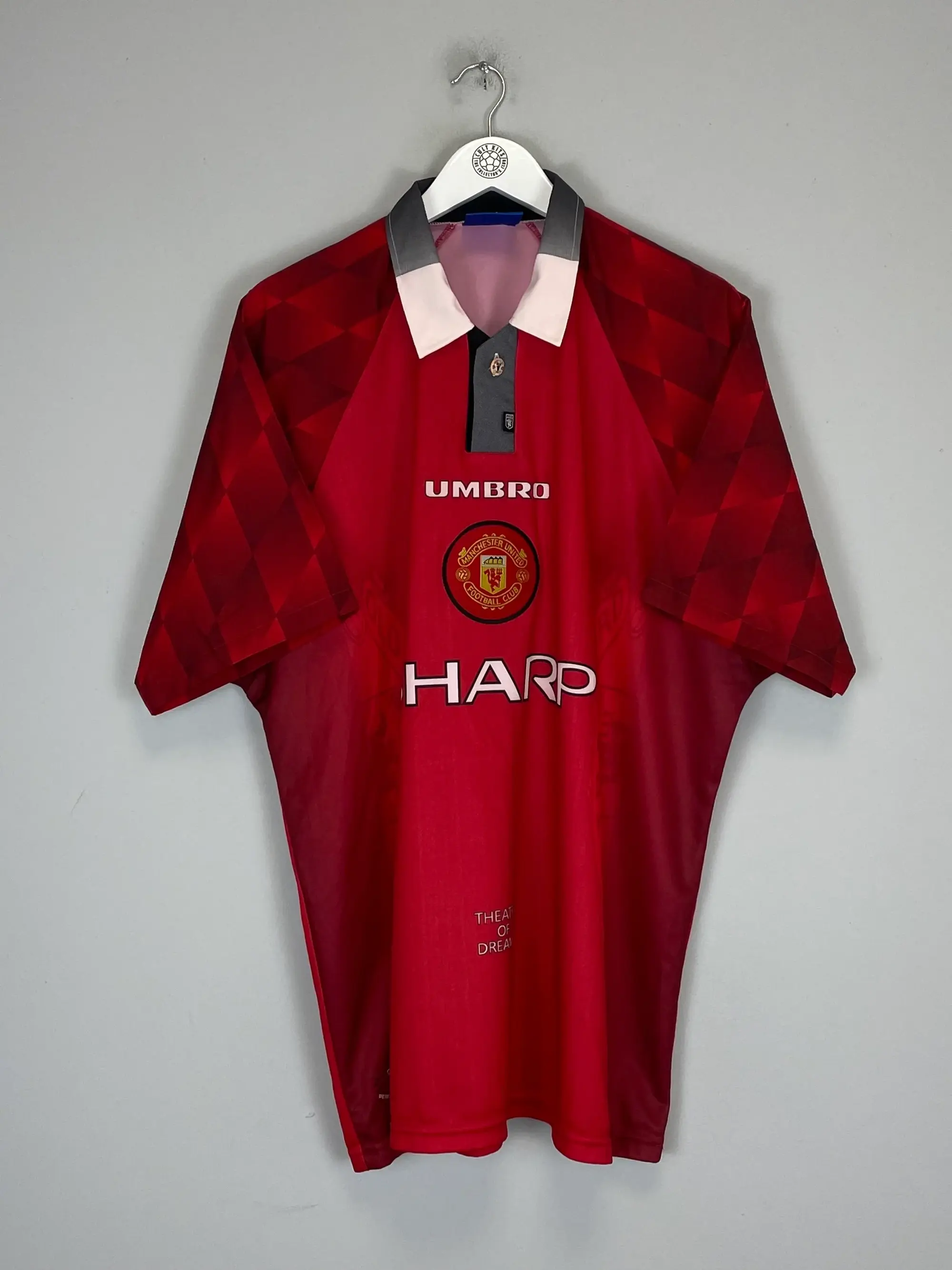 CULT KITS - 1996/98 MANCHESTER UNITED SOLSKJAER #20 HOME SHIRT (XL) UMBRO